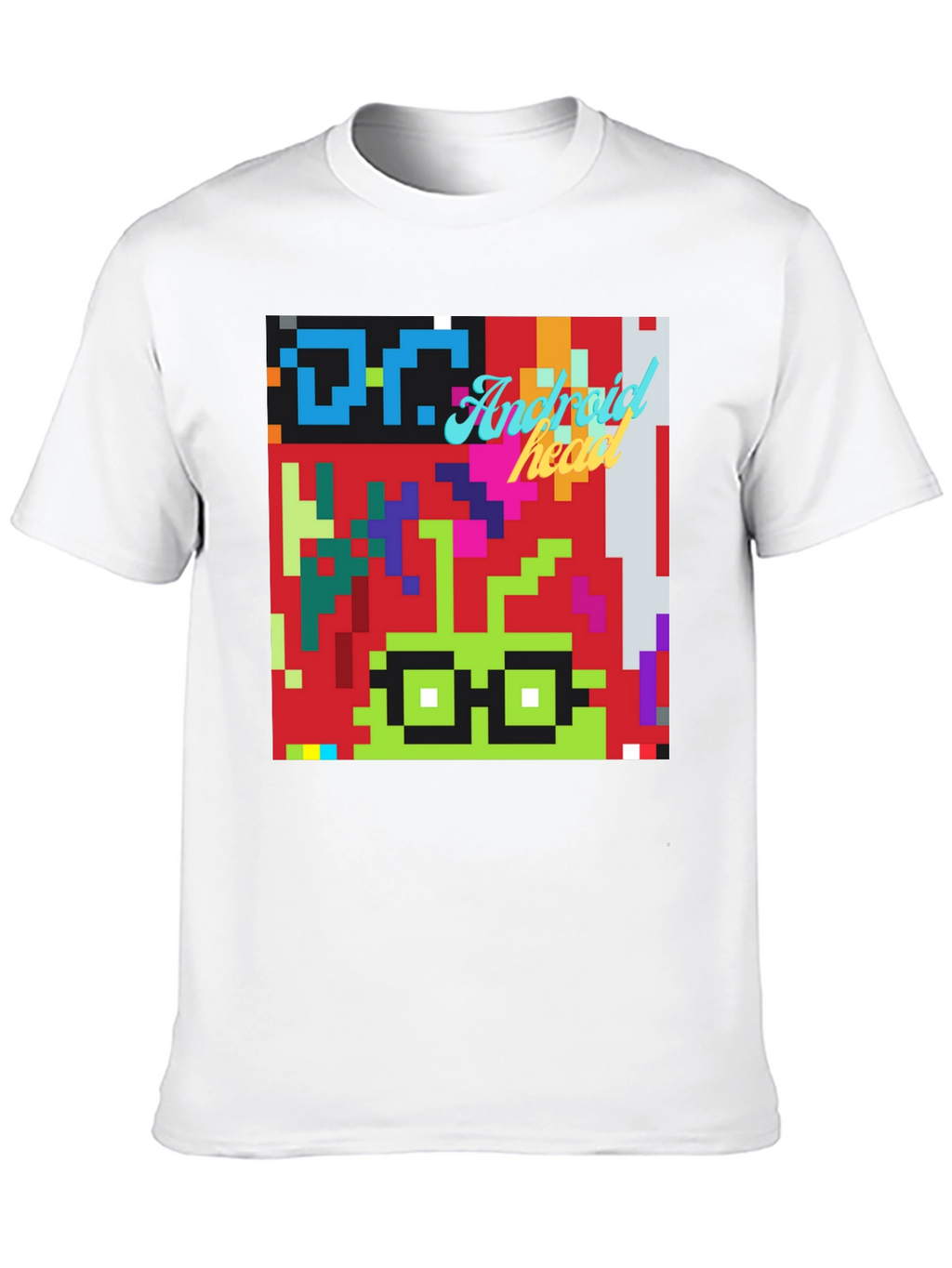 Pixel Art Android Nerd T-Shirt - Retro Style