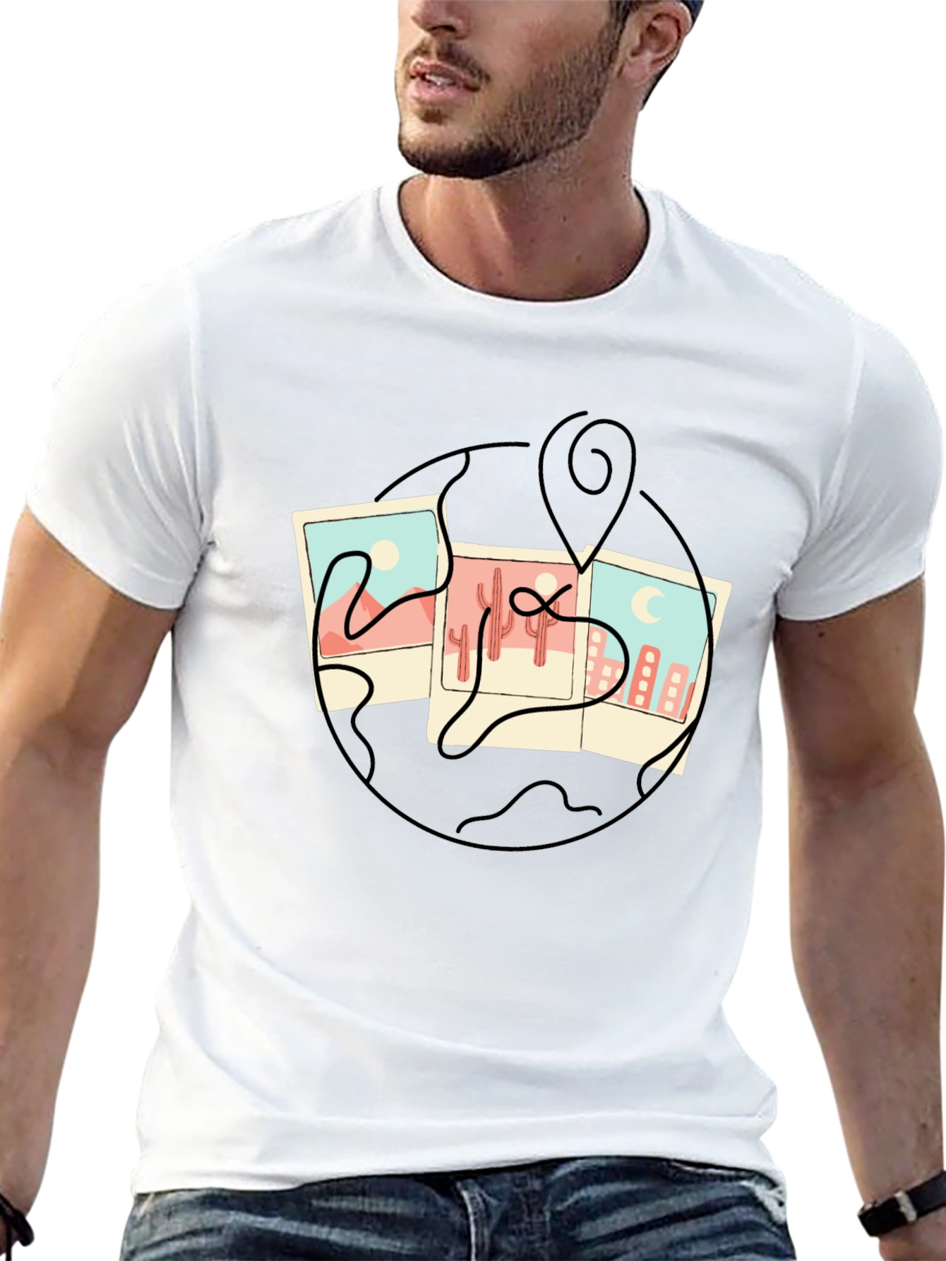 World Traveler T-Shirt - Landmark Collage