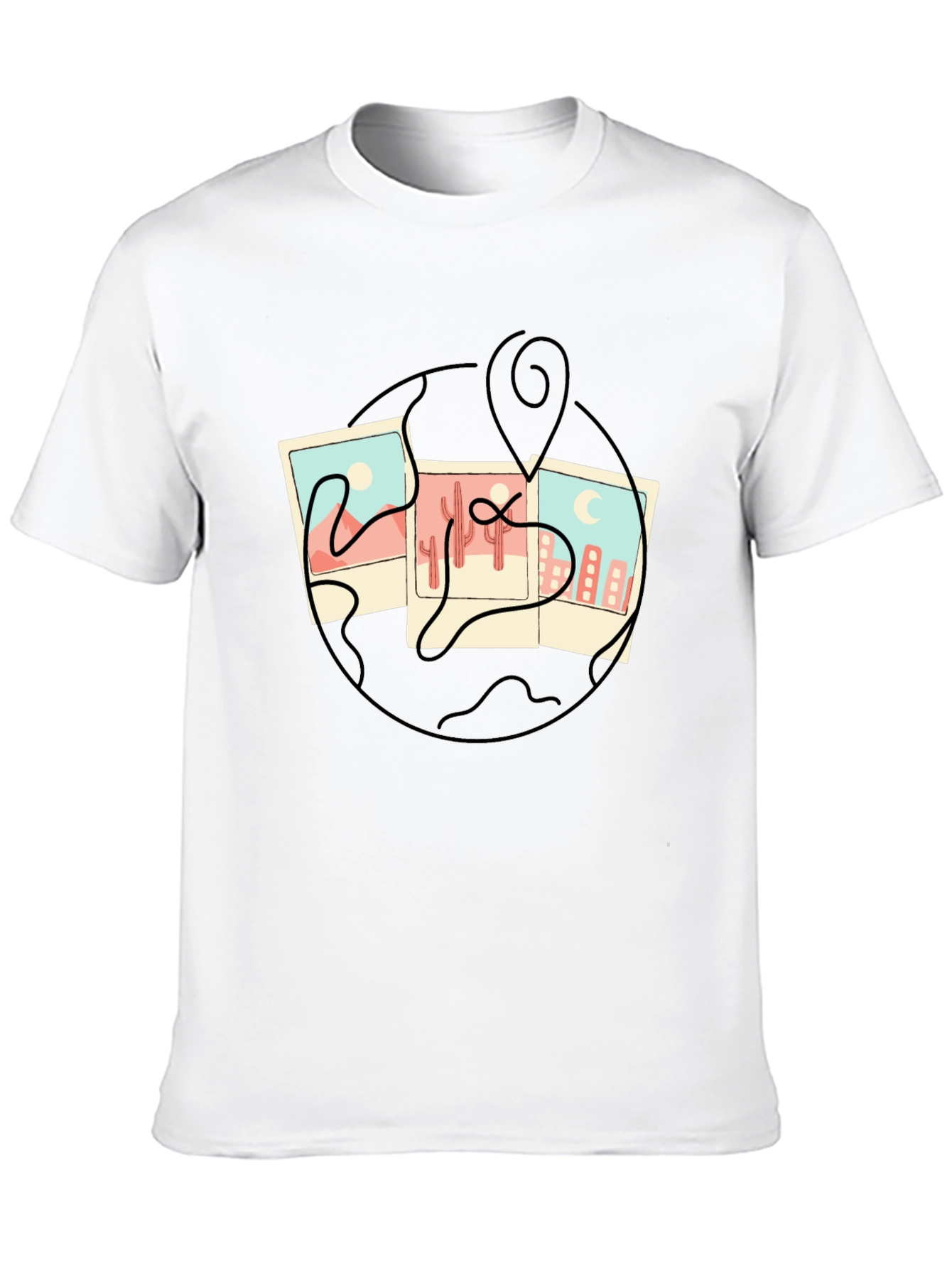 World Traveler T-Shirt - Landmark Collage