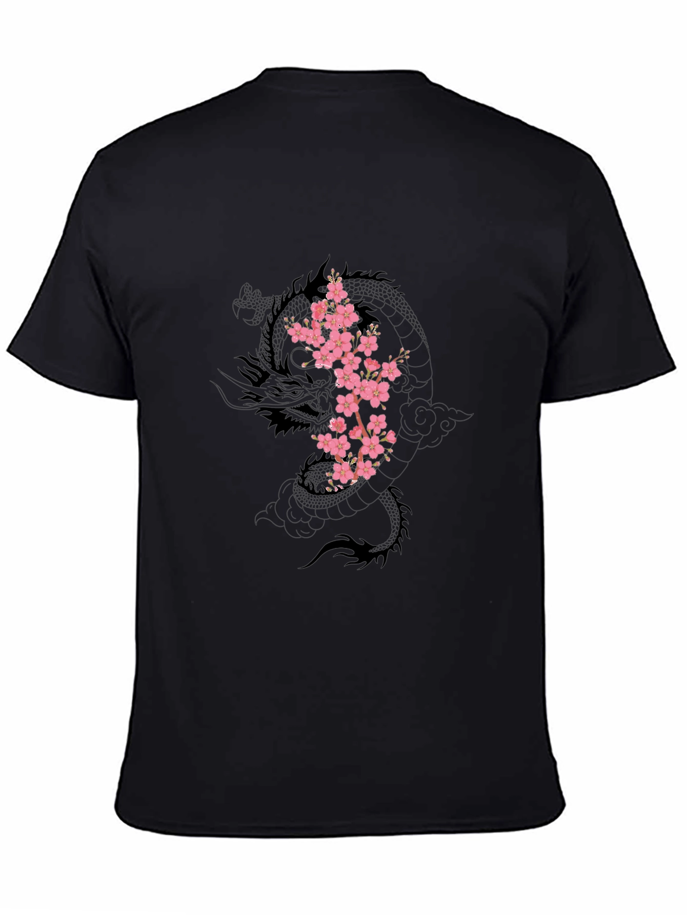 Dragon & Cherry Blossom Black T-Shirt