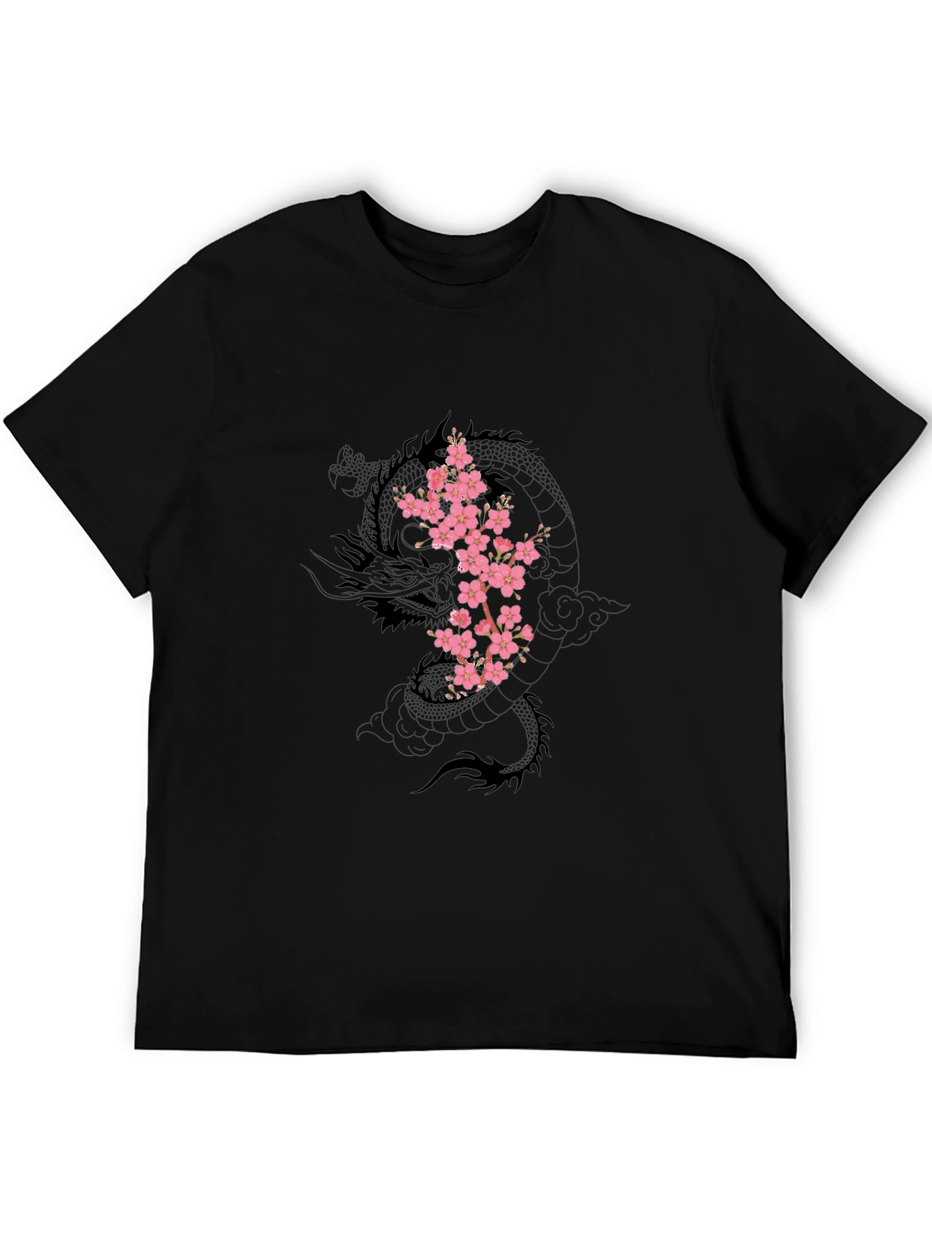Dragon & Cherry Blossom Black T-Shirt