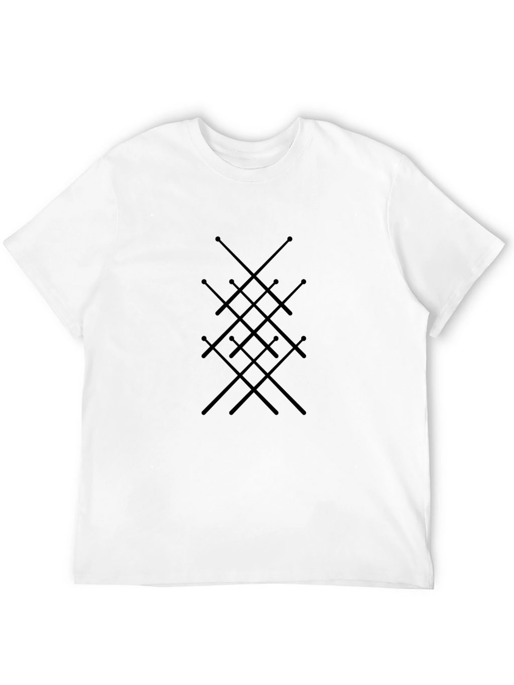 Abstract Sword Pattern Black T-Shirt
