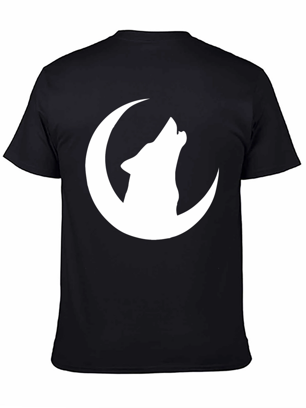 Wolf Moon Graphic Tee - Black Cotton T-Shirt
