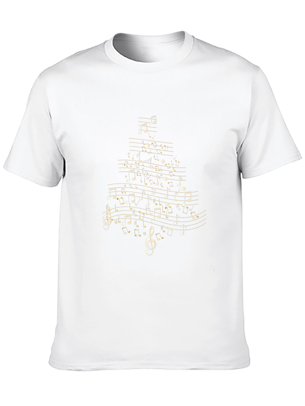 Musical Notes Christmas Tree T-Shirt - Black