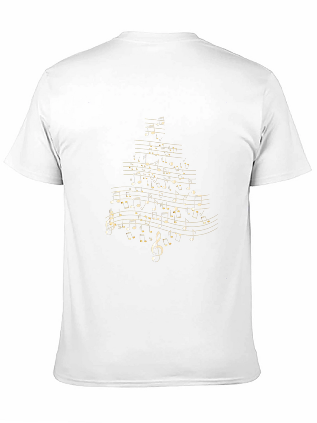 Musical Notes Christmas Tree T-Shirt - Black