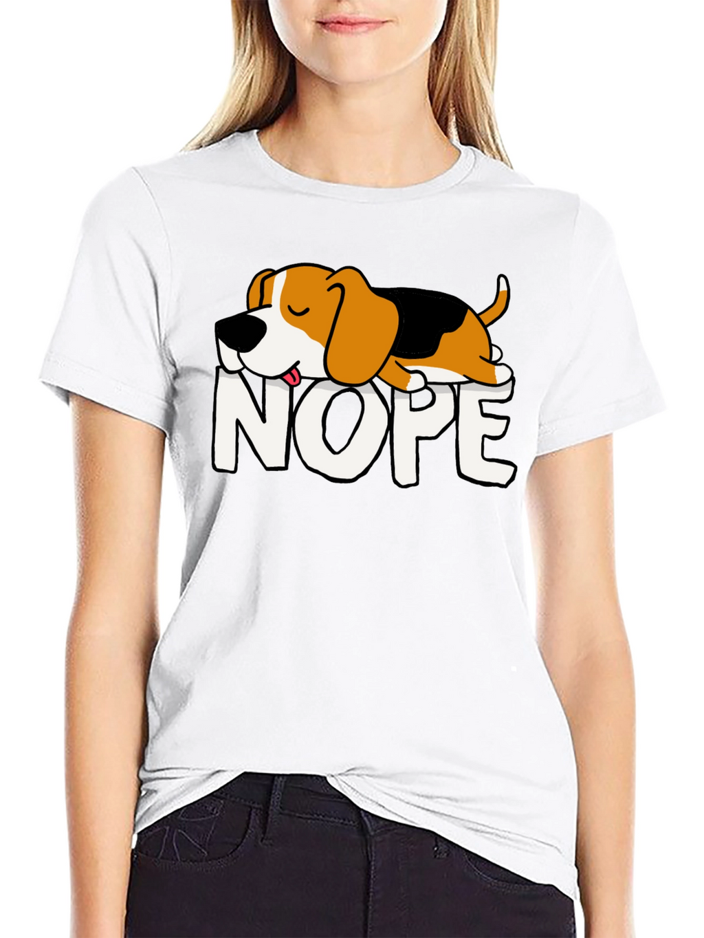 Nope Dog Graphic Tee - Relaxed Fit