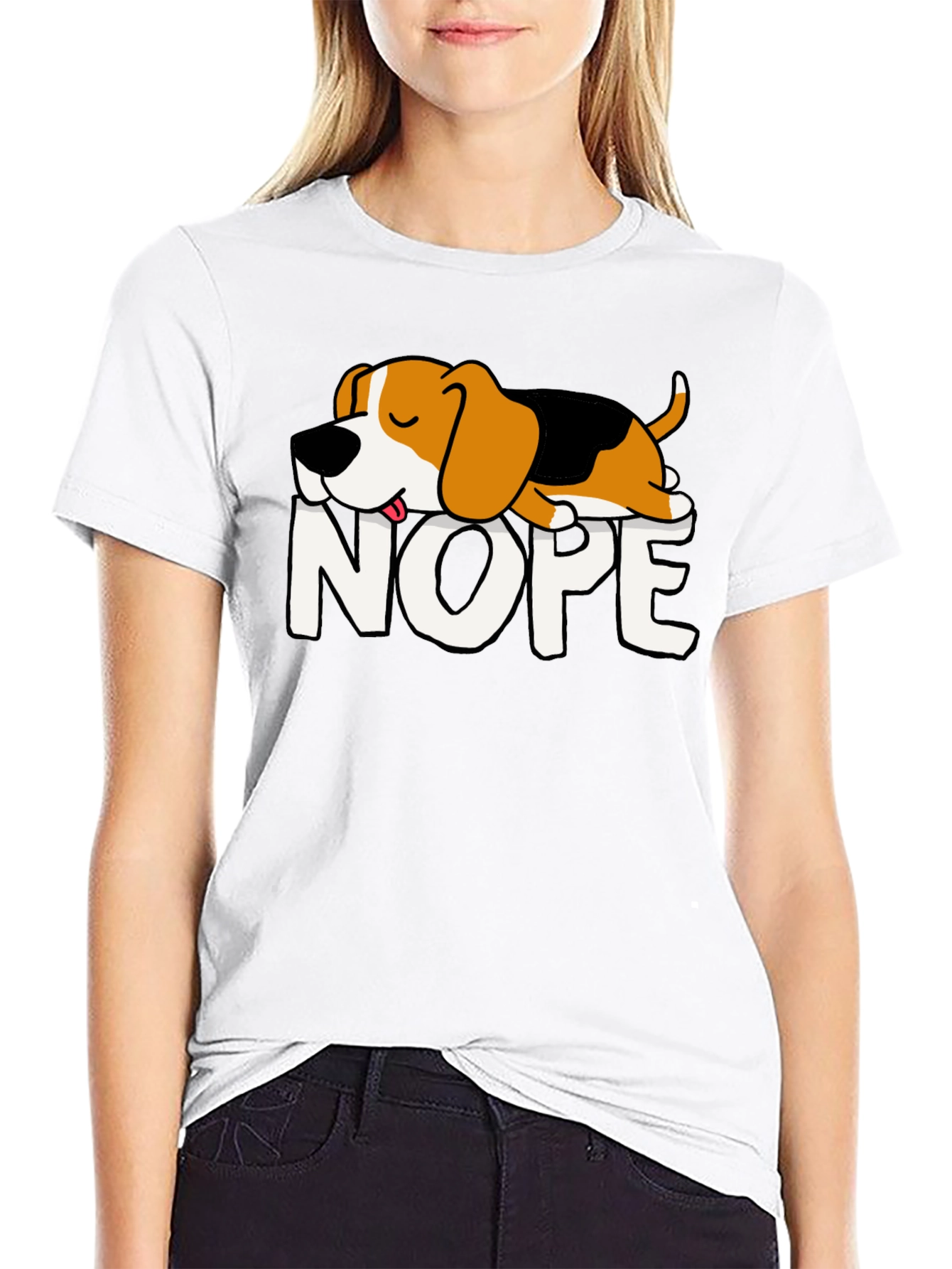 Nope Dog Graphic Tee - Relaxed Fit