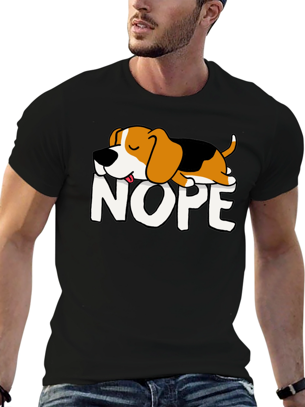 Nope Dog Graphic Tee - Relaxed Fit