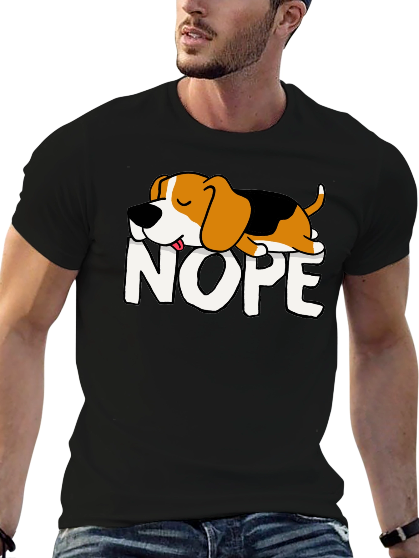 Nope Dog Graphic Tee - Relaxed Fit
