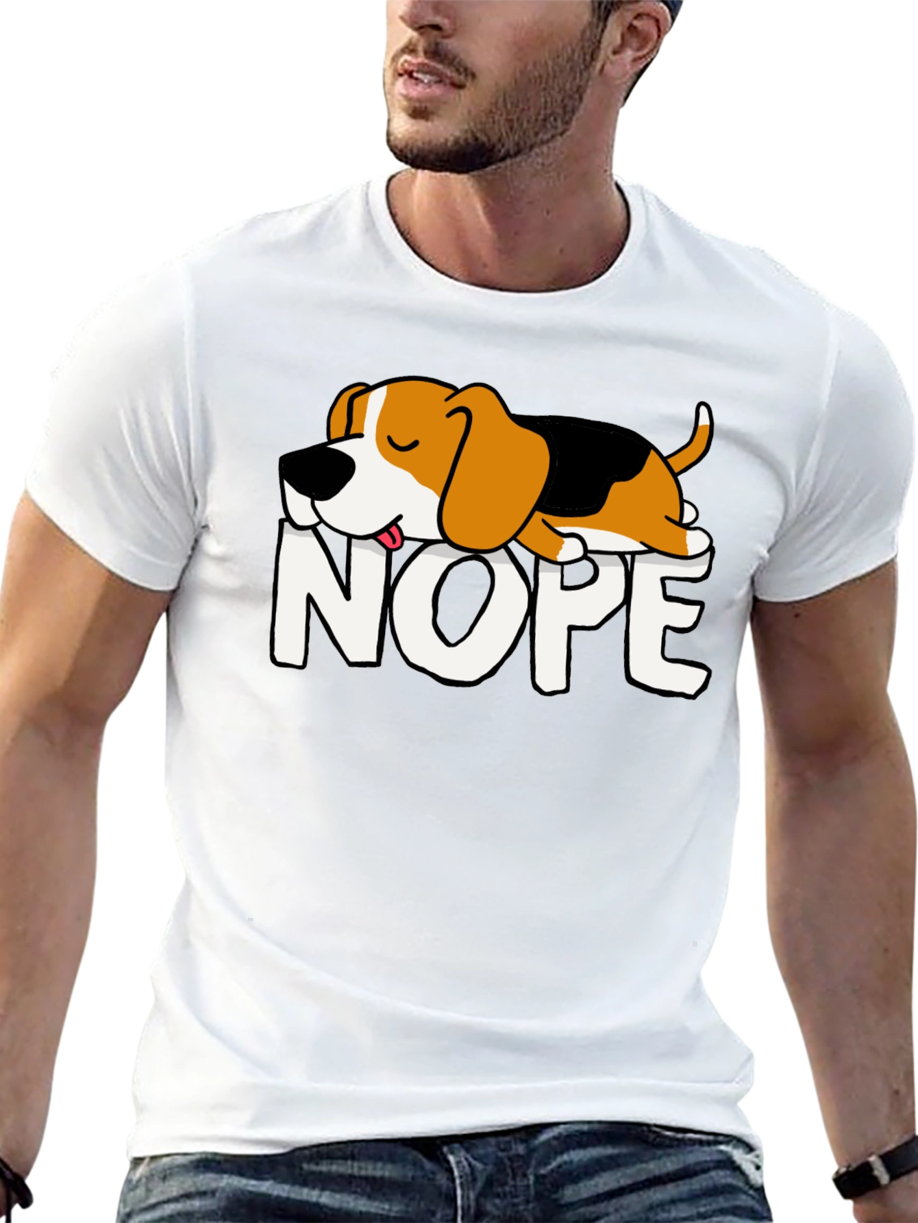 Nope Dog Graphic Tee - Relaxed Fit