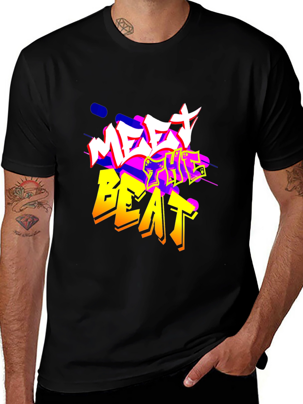 Meet The Beat Black Graphic Tee