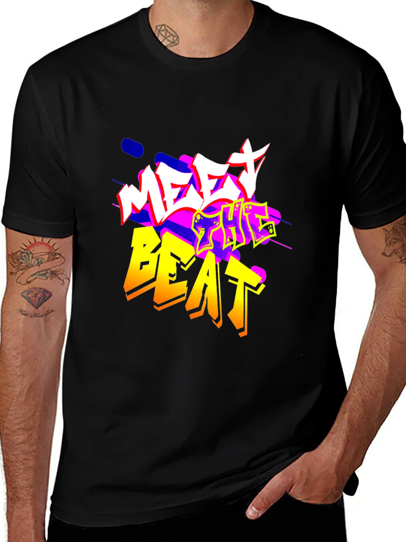 Meet The Beat Black Graphic Tee