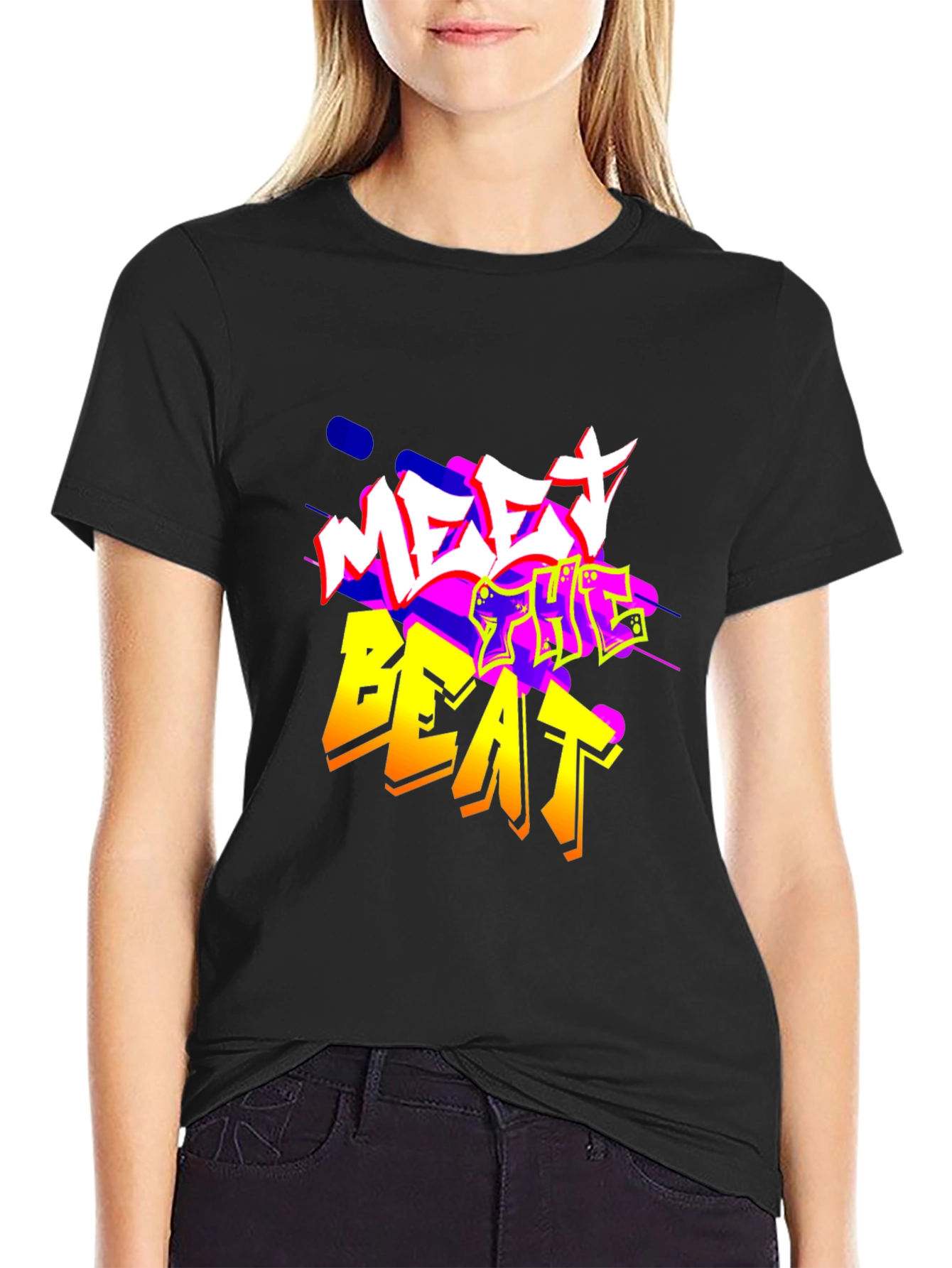 Meet The Beat Black Graphic Tee