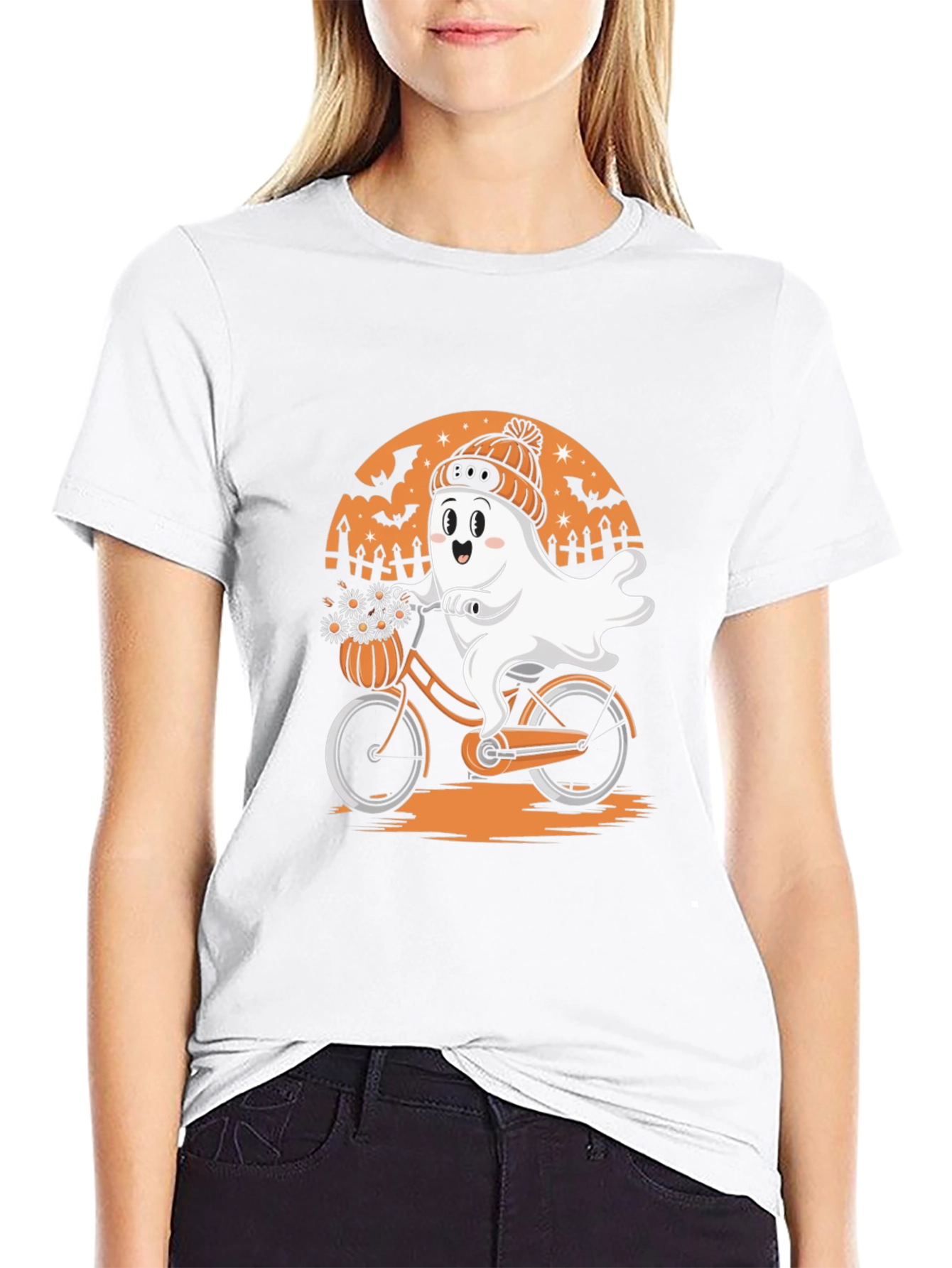 Boo Ghost Bike Halloween T-Shirt