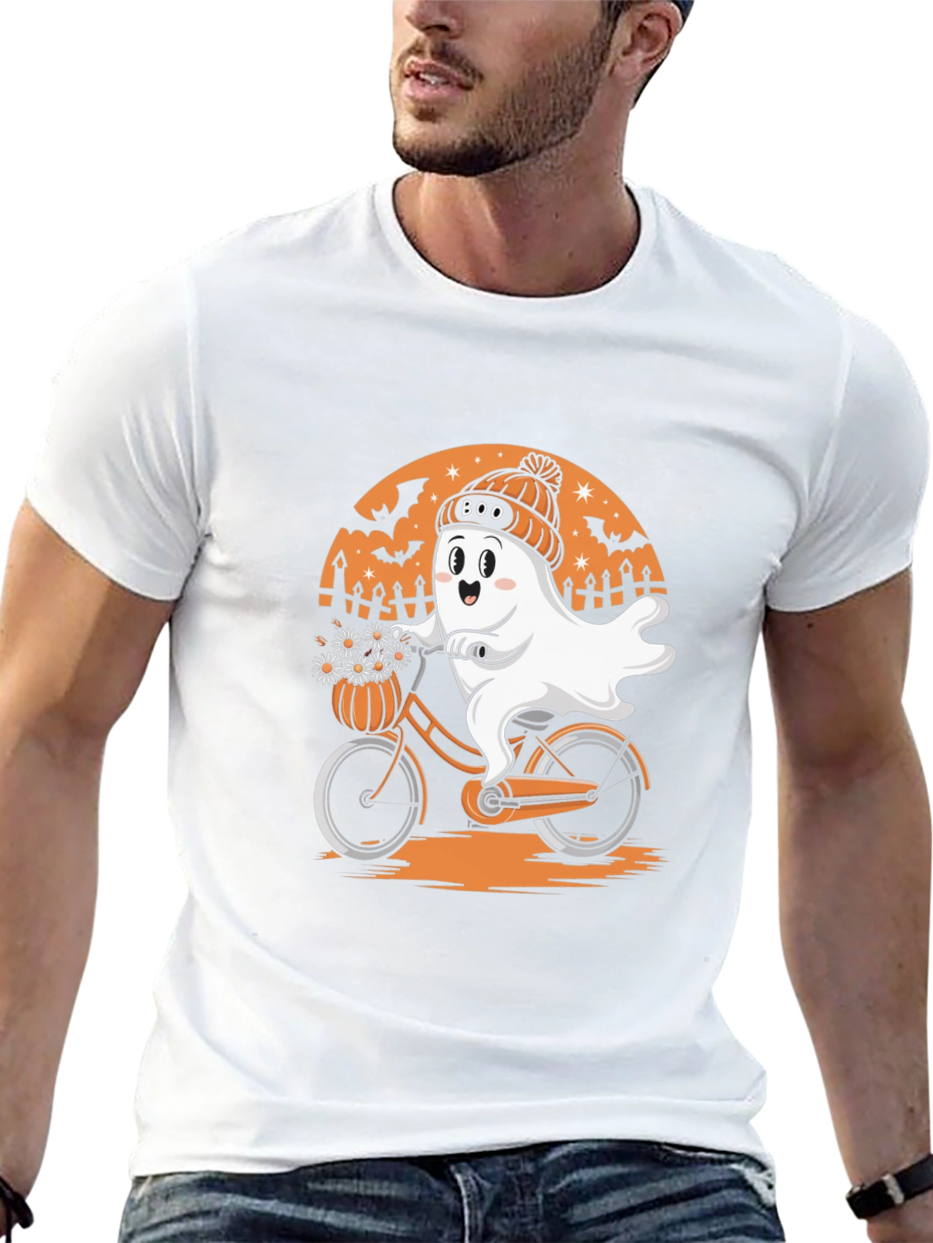Boo Ghost Bike Halloween T-Shirt