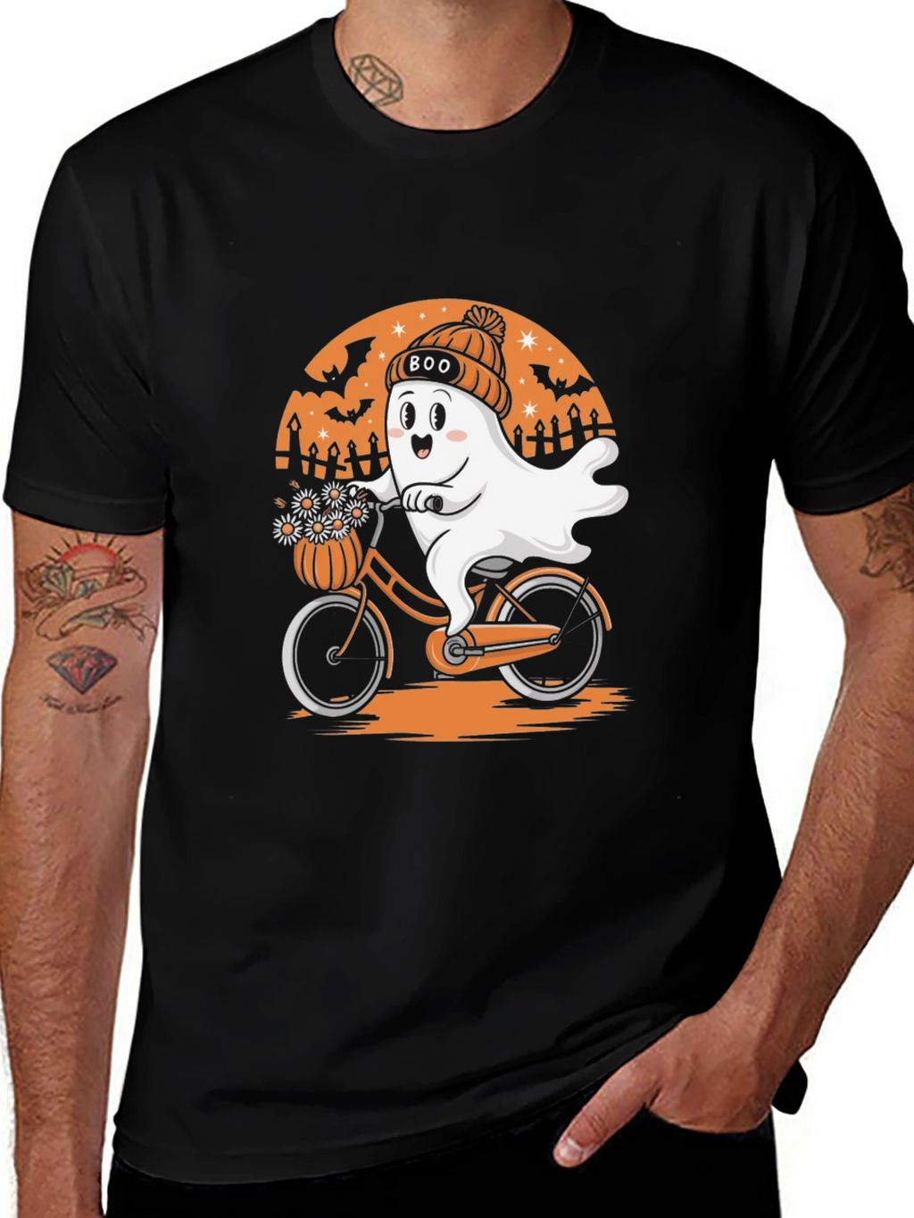 Boo Ghost Bike Halloween T-Shirt