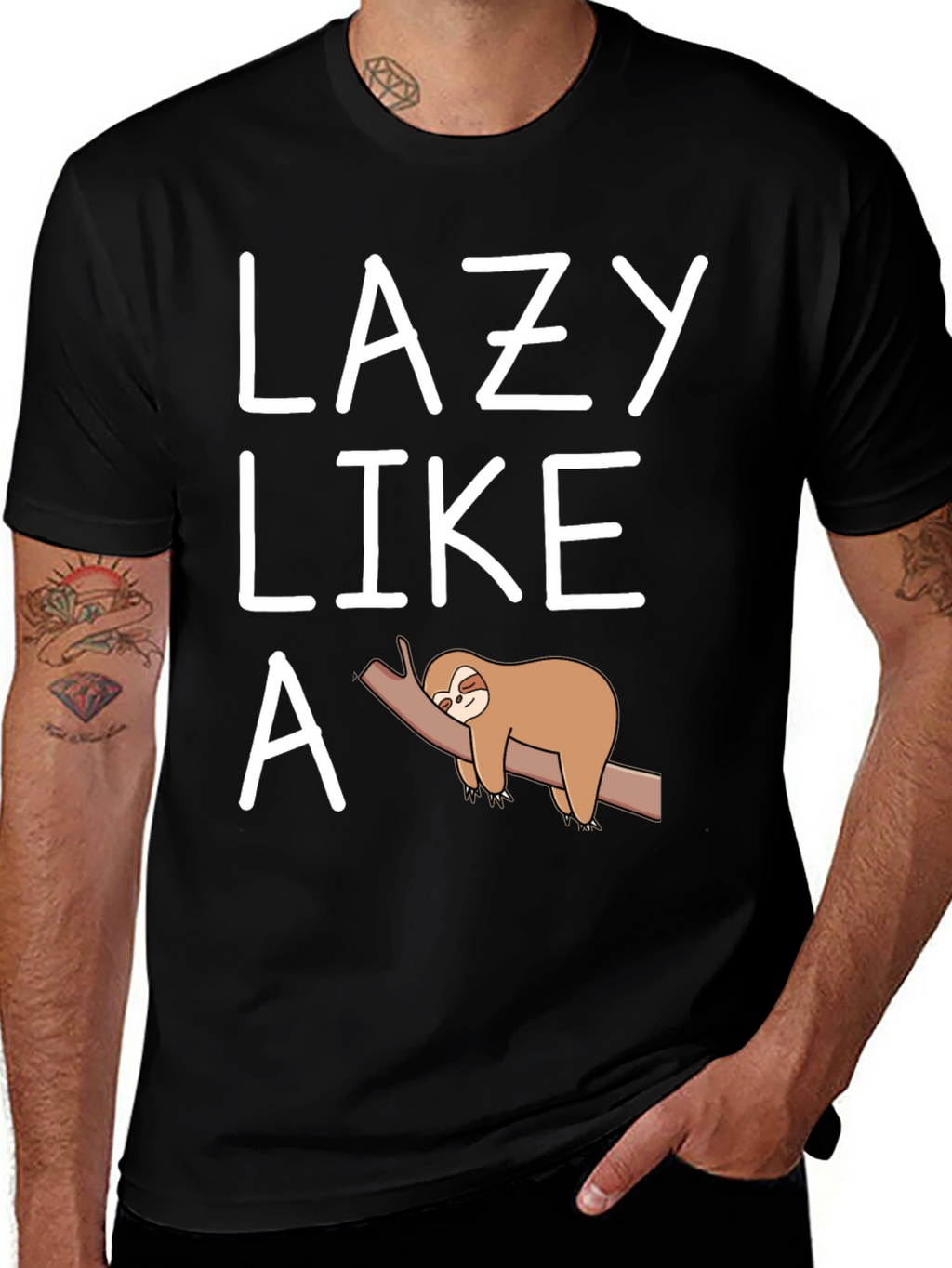 Lazy Like a Sloth T-Shirt Funny Graphic Tee