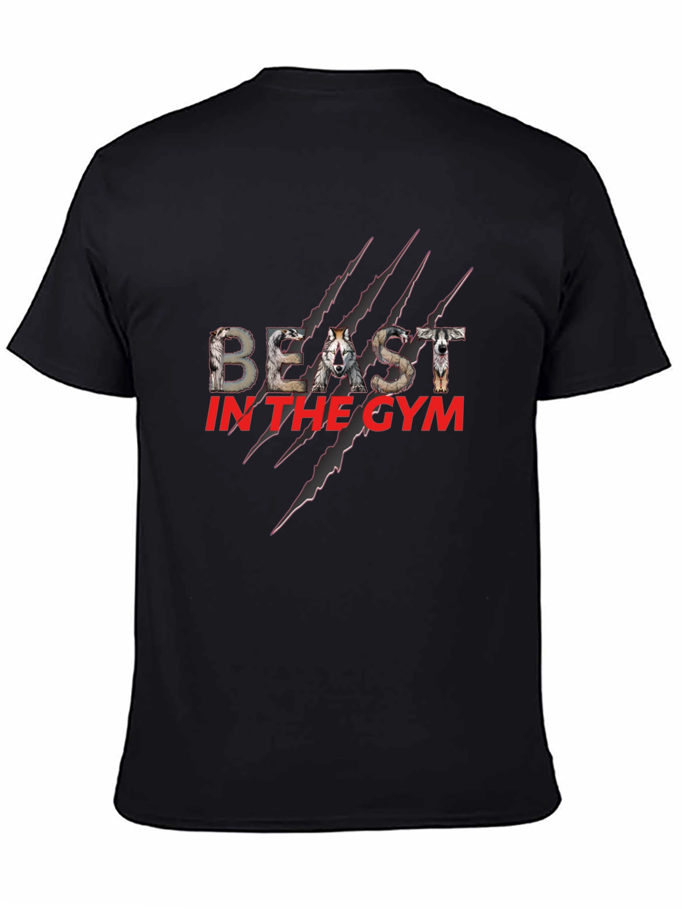 Beast in the Gym Graphic T-Shirt - Wolf Design