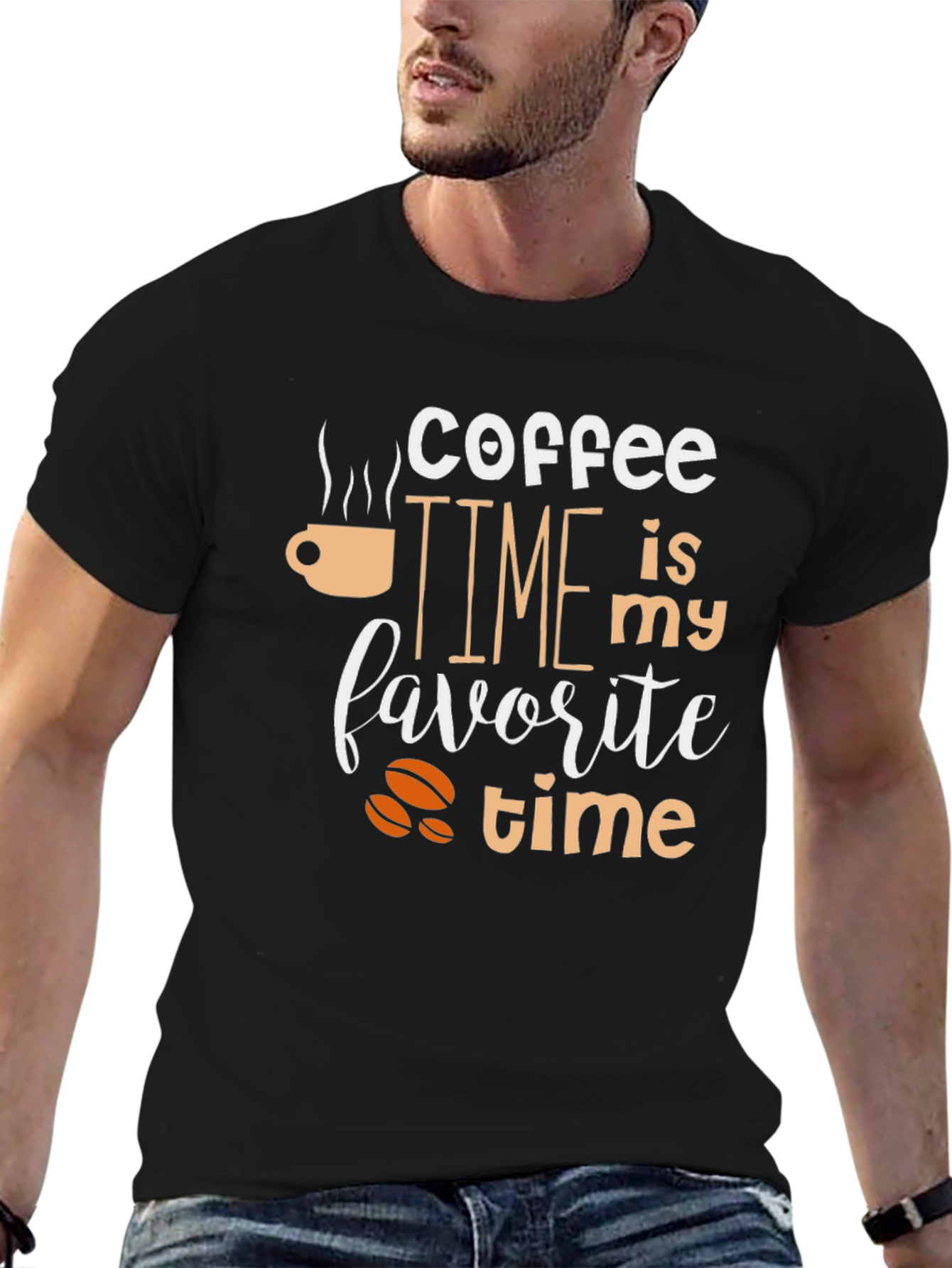 Coffee Time T-Shirt - Black Graphic Tee
