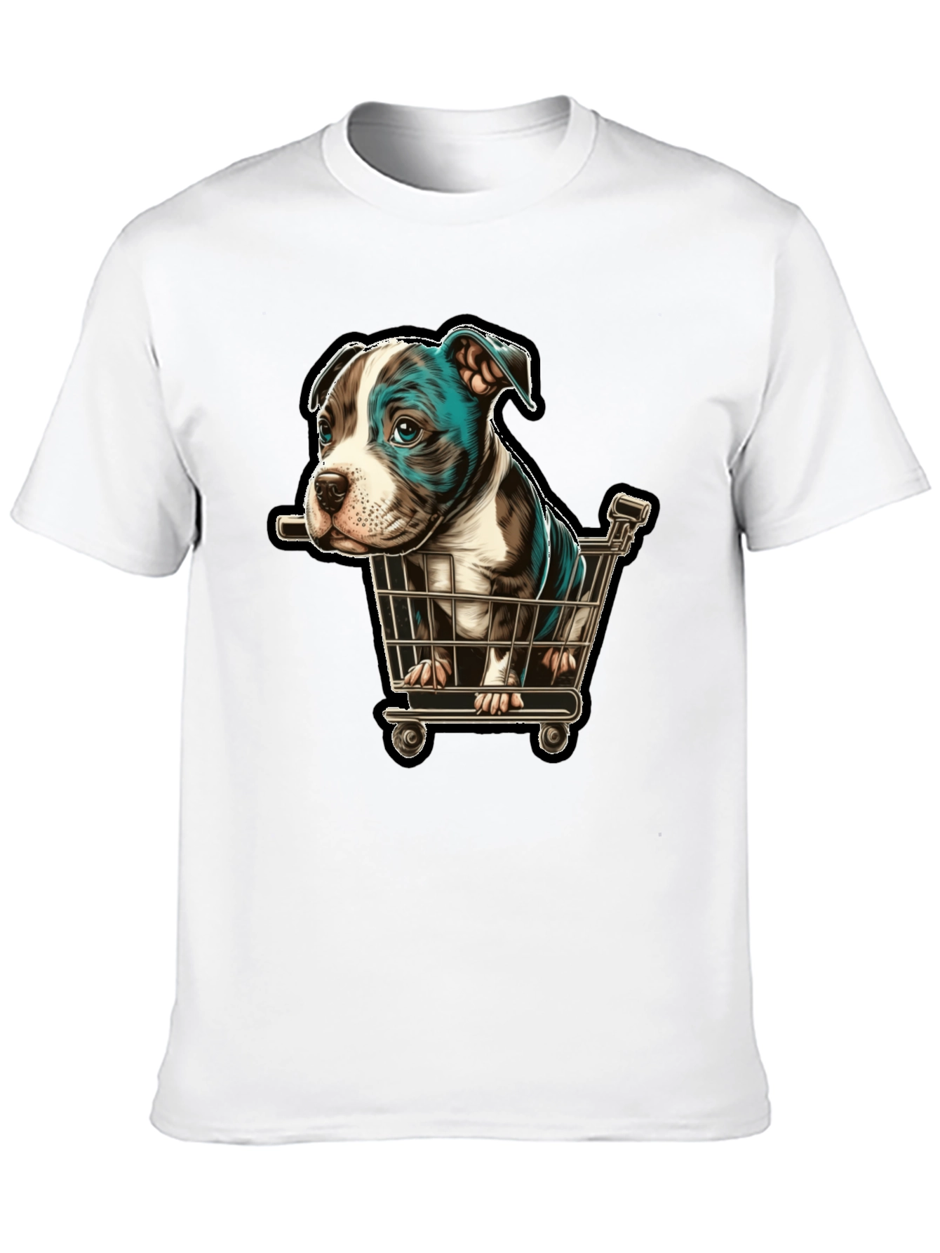 Puppy in Cart Graphic T-Shirt