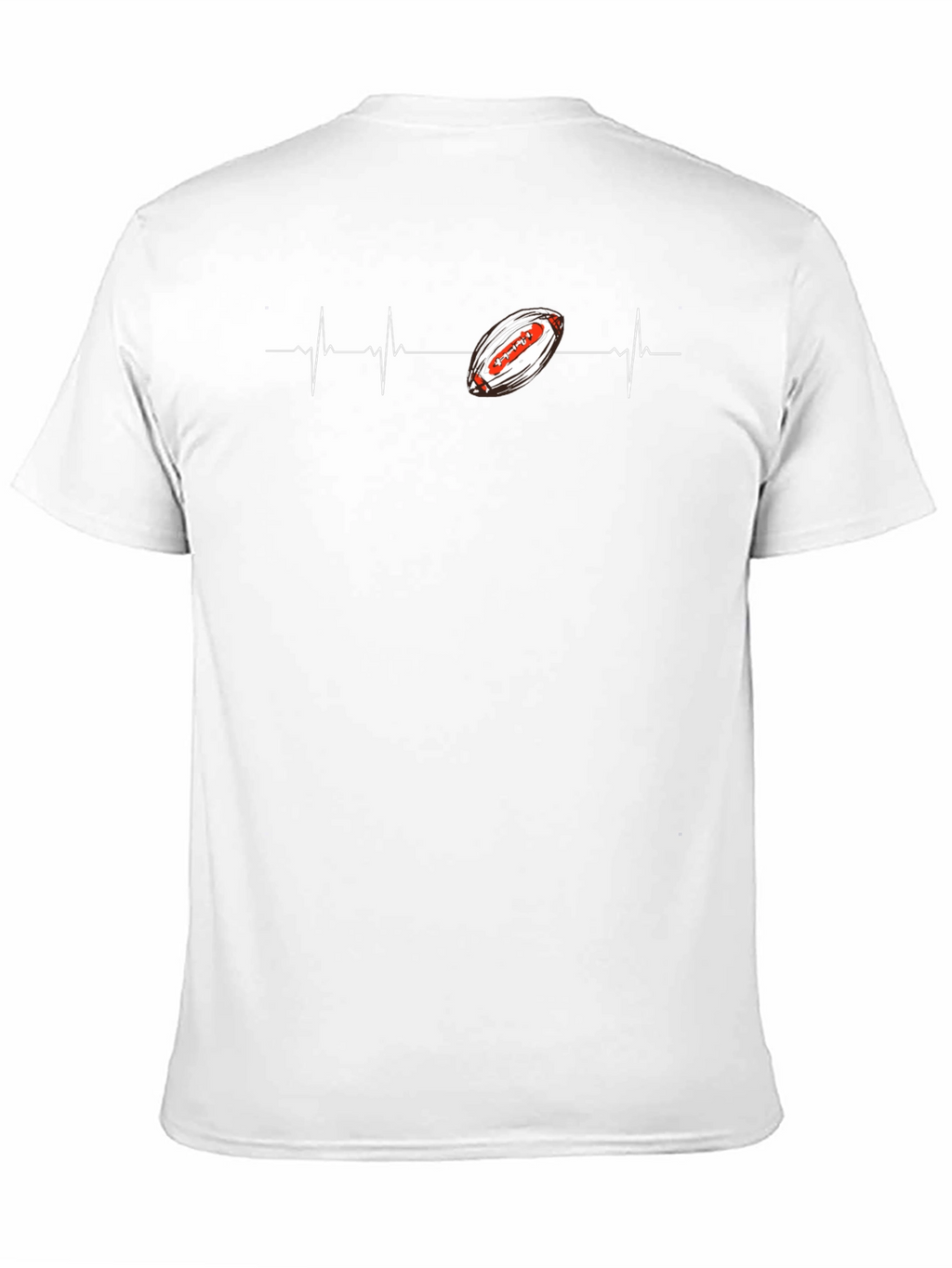Football Heartbeat Graphic Tee - Black Cotton T-Shirt