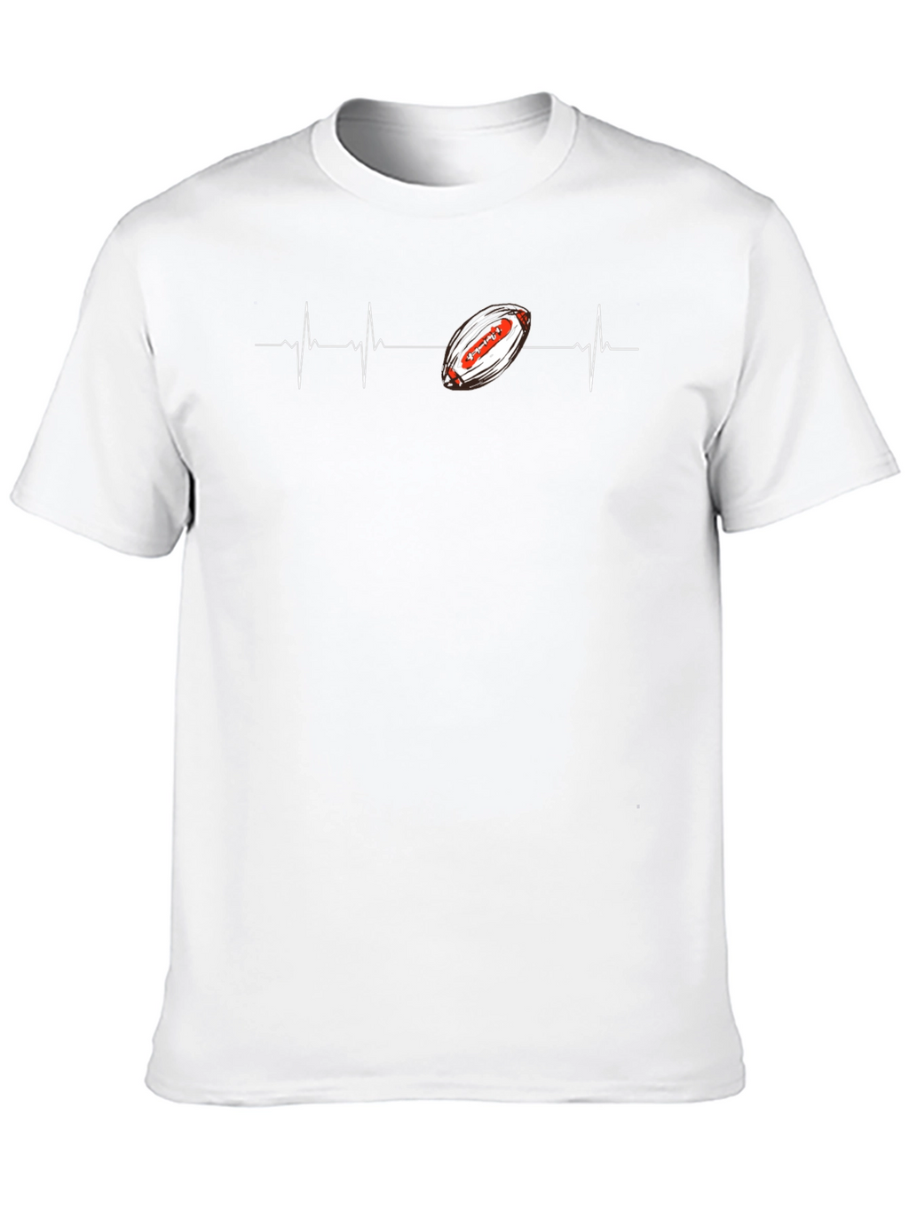 Football Heartbeat Graphic Tee - Black Cotton T-Shirt