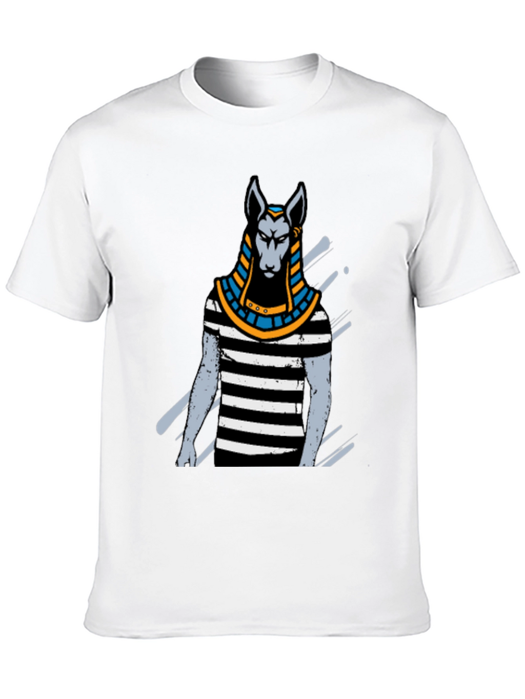 Anubis Striped Tee - Egyptian God T-Shirt