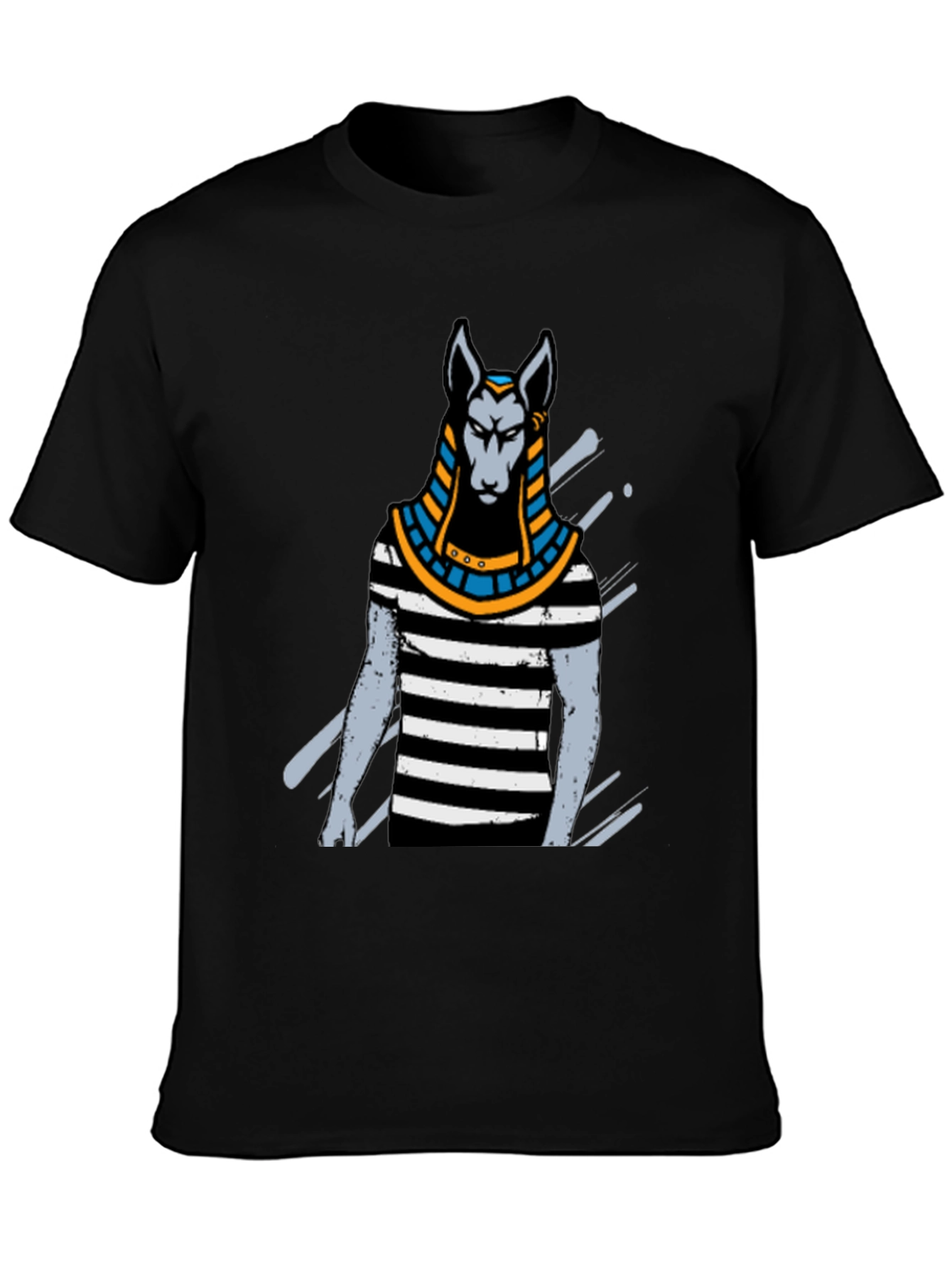 Anubis Striped Tee - Egyptian God T-Shirt