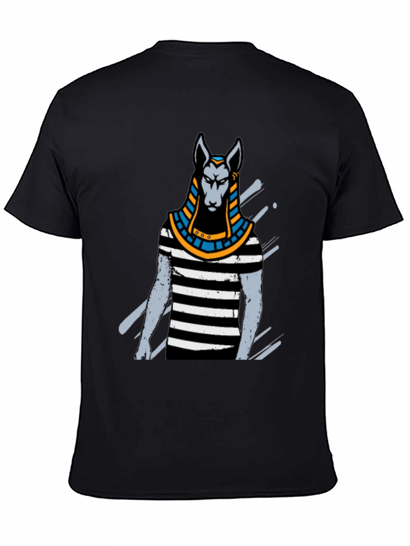 Anubis Striped Tee - Egyptian God T-Shirt