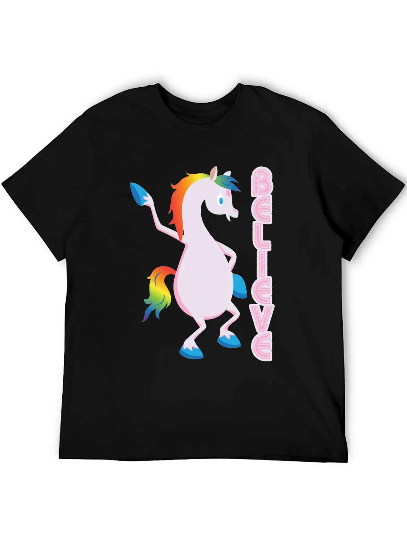 Believe Unicorn T-Shirt - Black Graphic Tee
