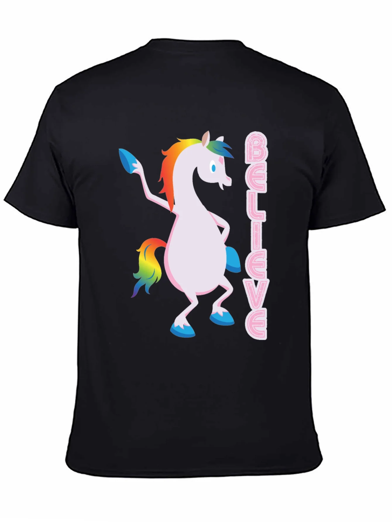 Believe Unicorn T-Shirt - Black Graphic Tee