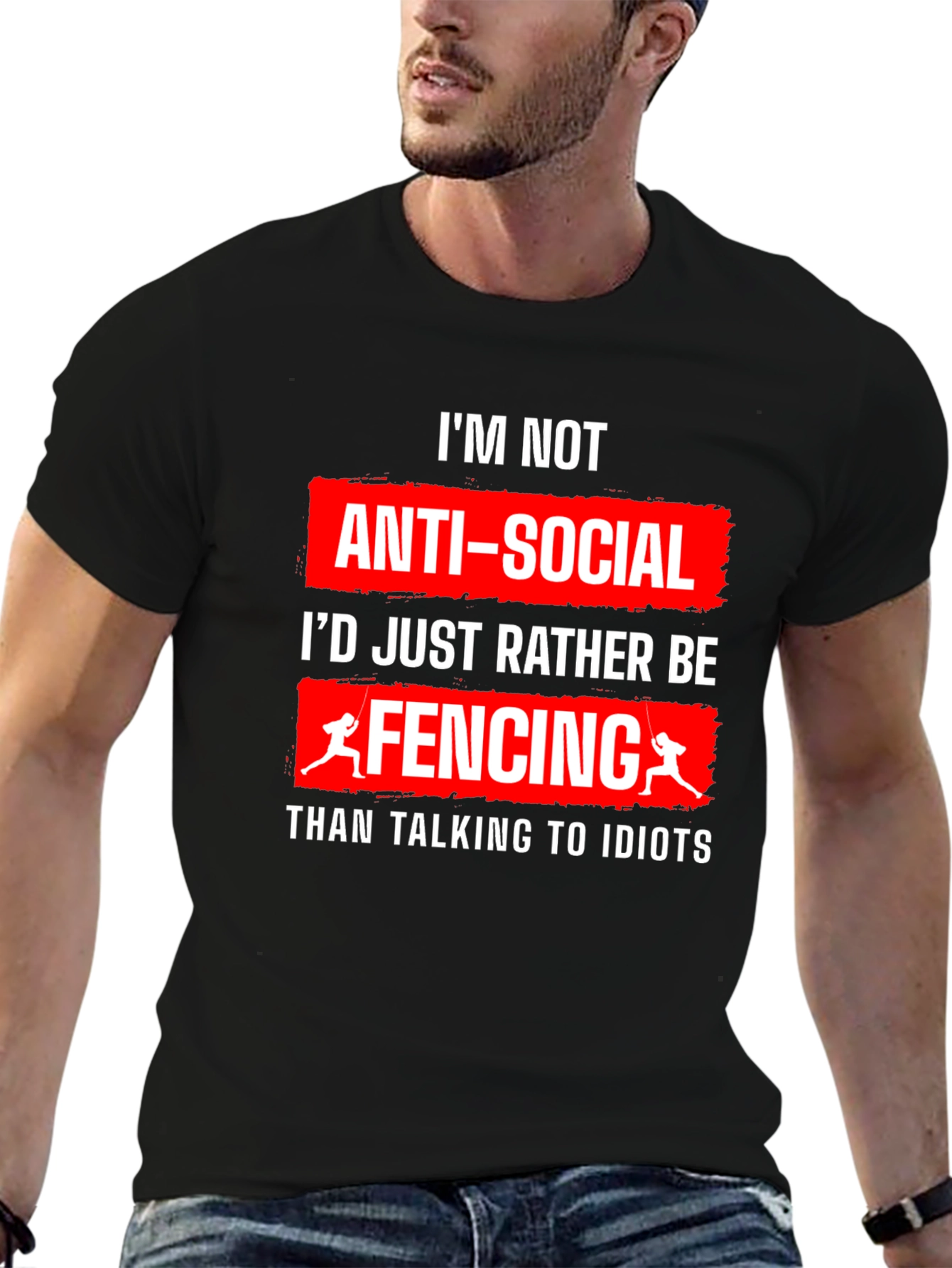 Anti-Social Fencing T-Shirt - Funny Fencer Tee