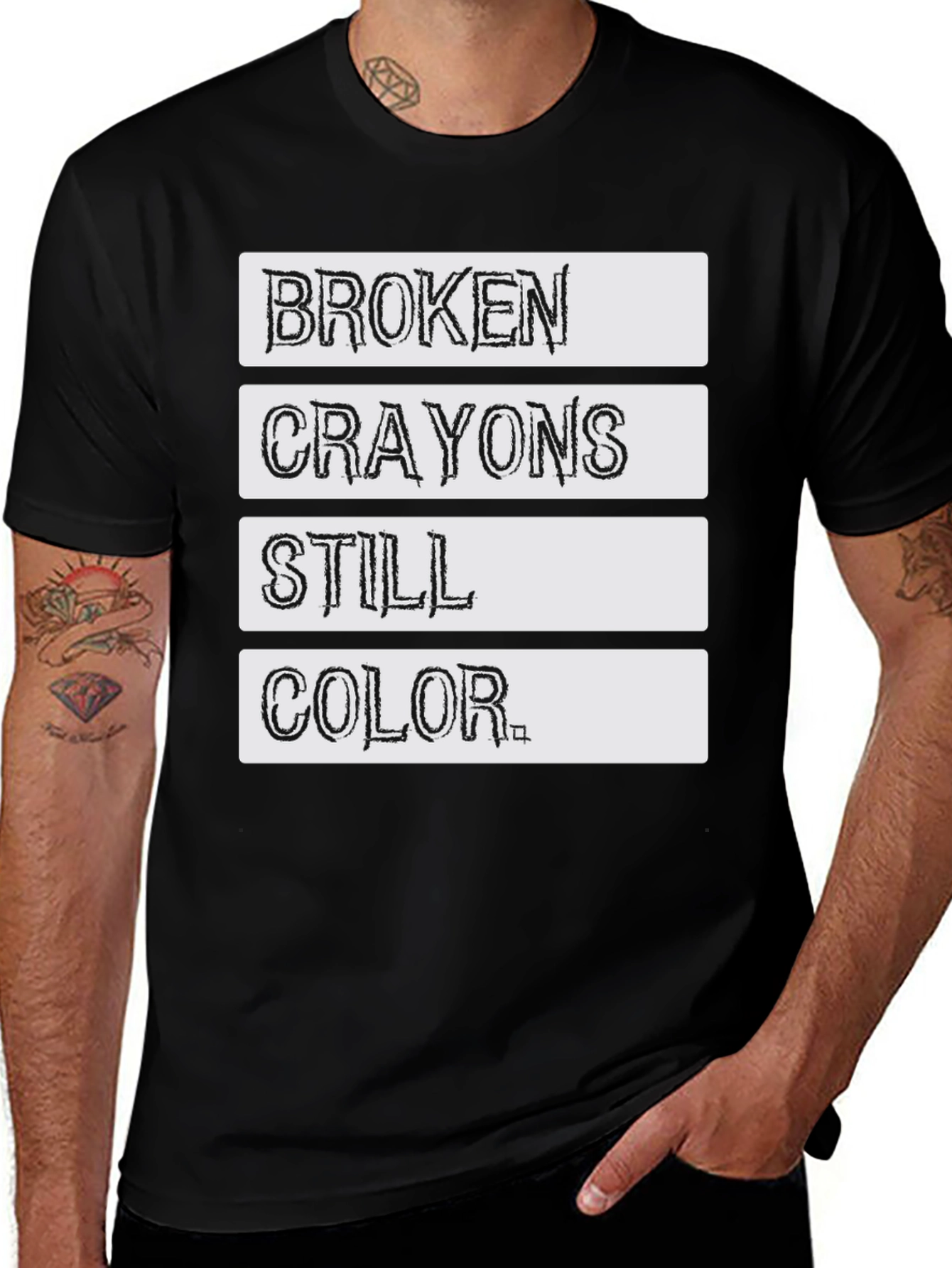 Broken Crayons Still Color Graphic T-Shirt