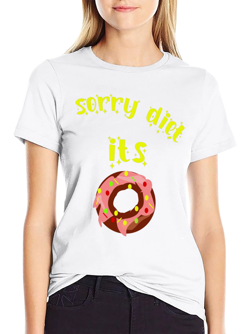 Sorry Diet Donut T-Shirt - Funny Foodie Tee