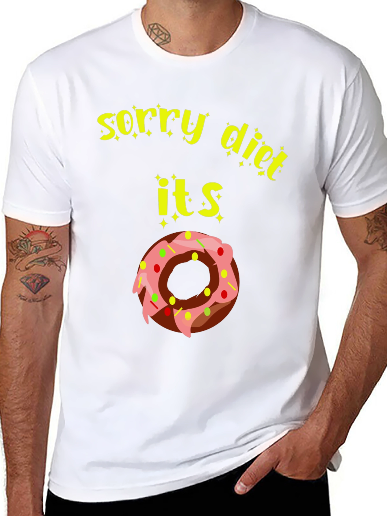 Sorry Diet Donut T-Shirt - Funny Foodie Tee