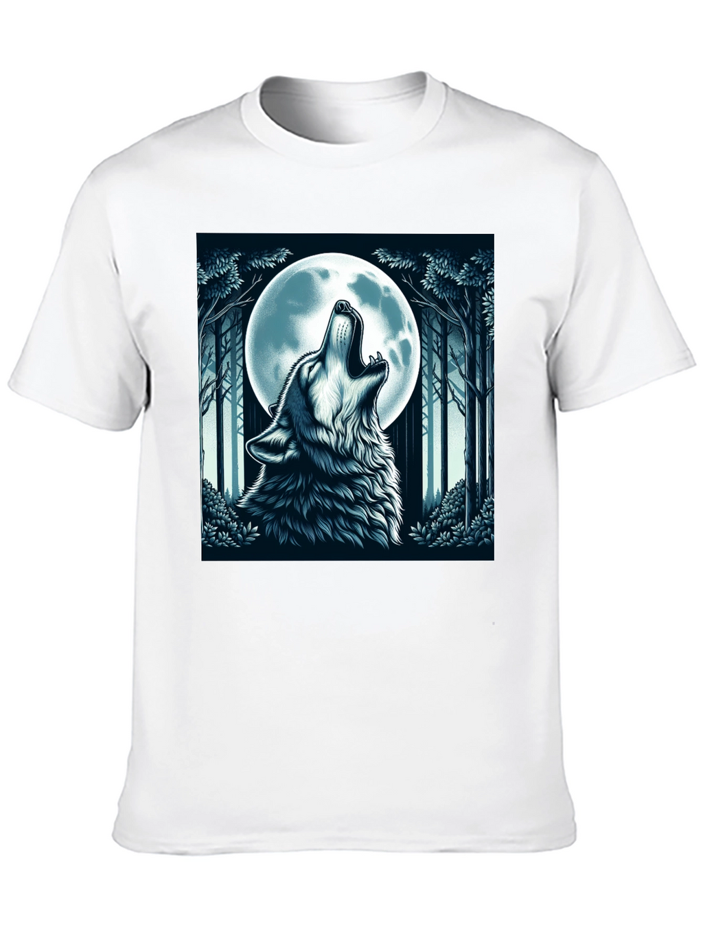 Wolf Howling at Moon Graphic Tee - Black
