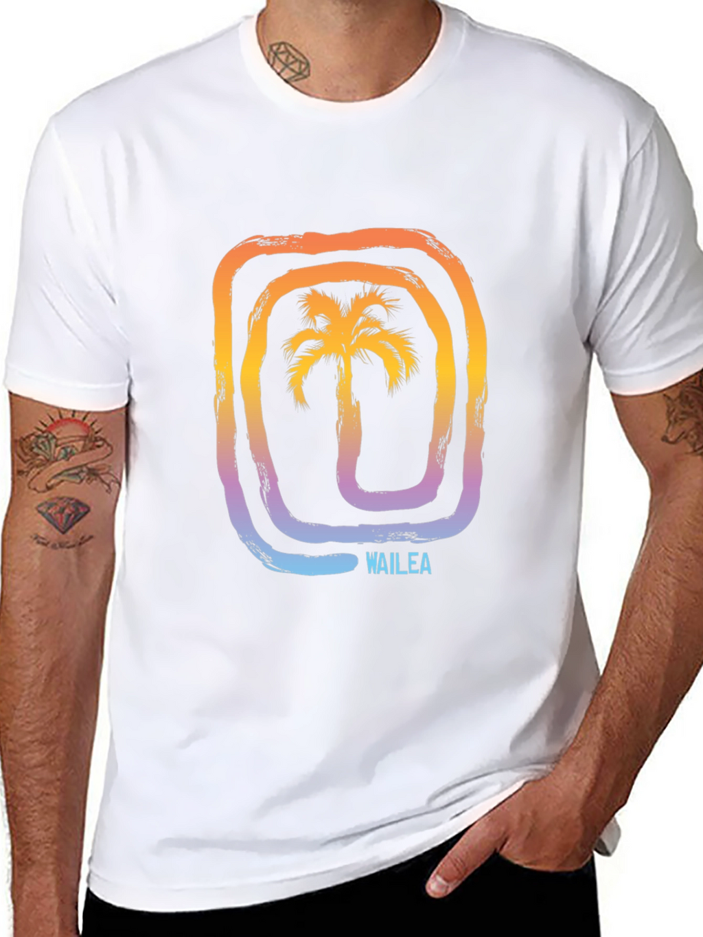 Wailea Palm Tree Graphic Tee - Stylish Black T-Shirt