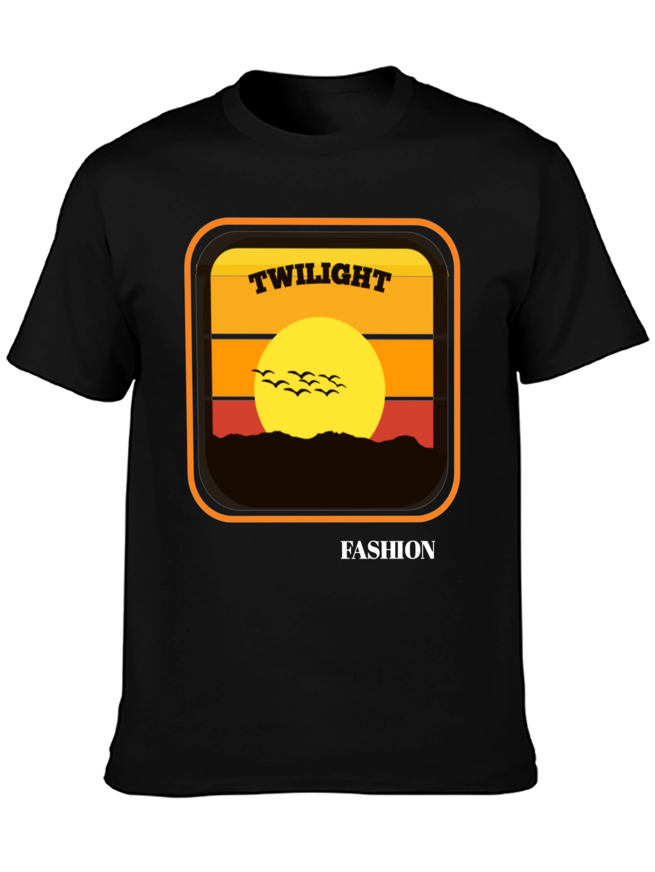 Twilight Fashion Graphic Tee - Retro Sunset Design