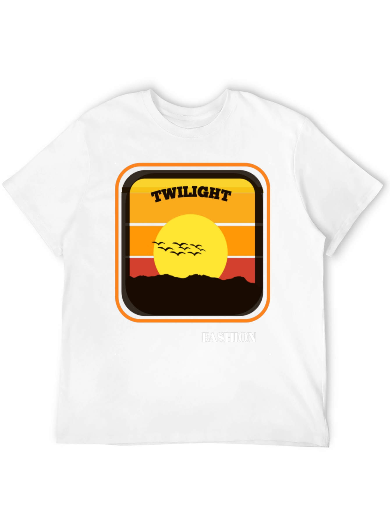 Twilight Fashion Graphic Tee - Retro Sunset Design