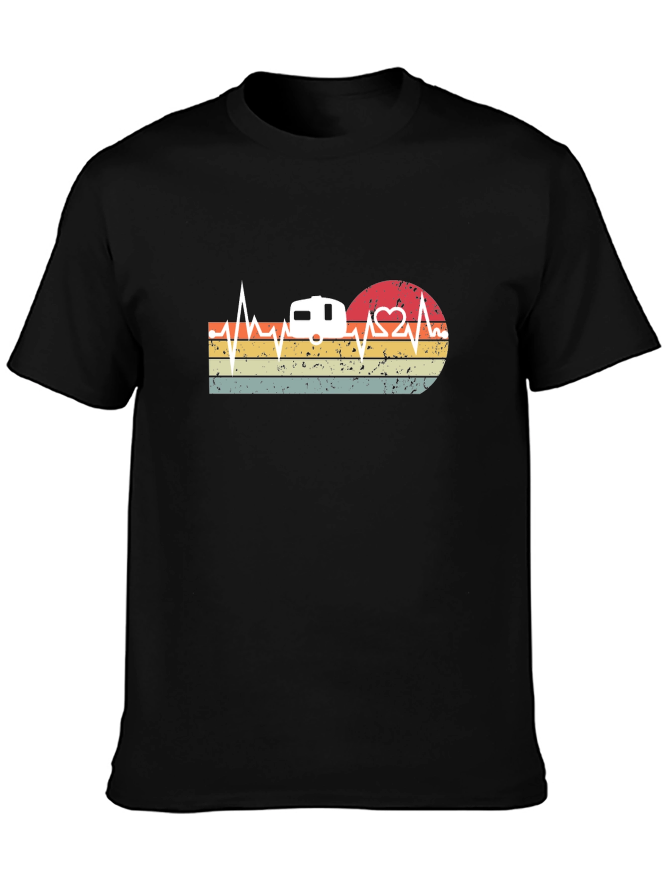 Retro Camping Heartbeat T-Shirt