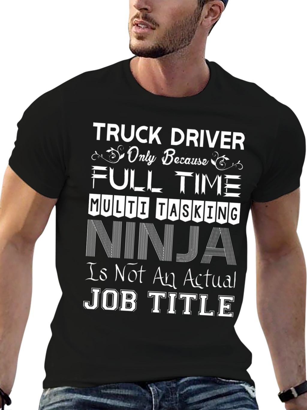Truck Driver Full Time Ninja Job T-Shirt