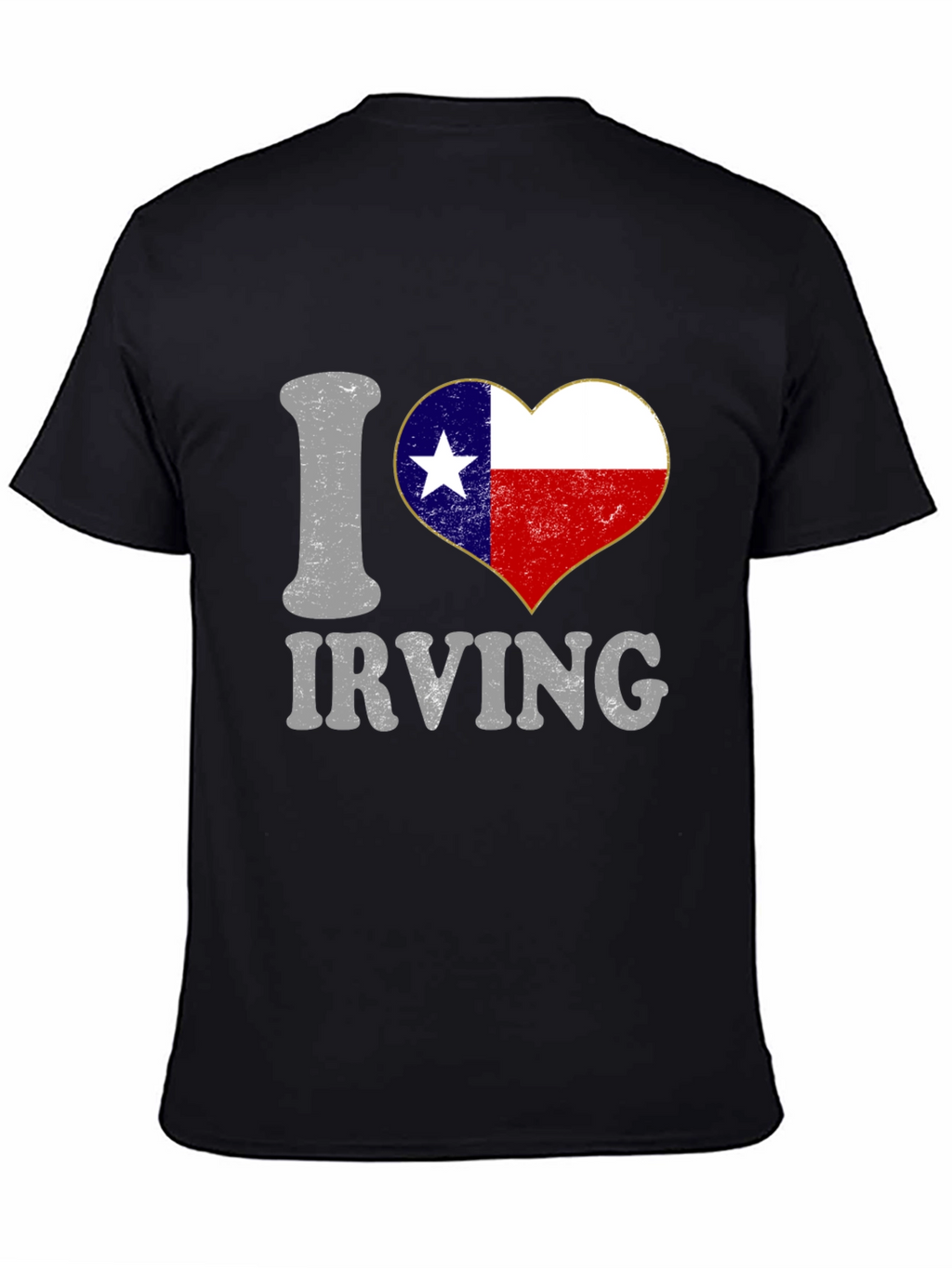 I Love Irving Texas Flag Heart T-Shirt