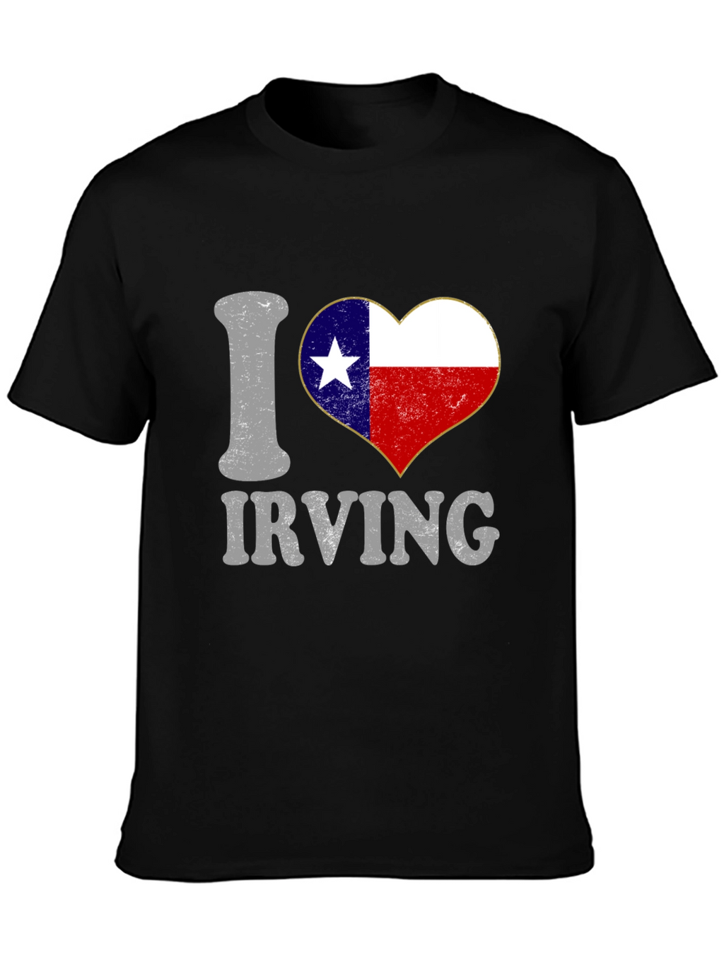 I Love Irving Texas Flag Heart T-Shirt