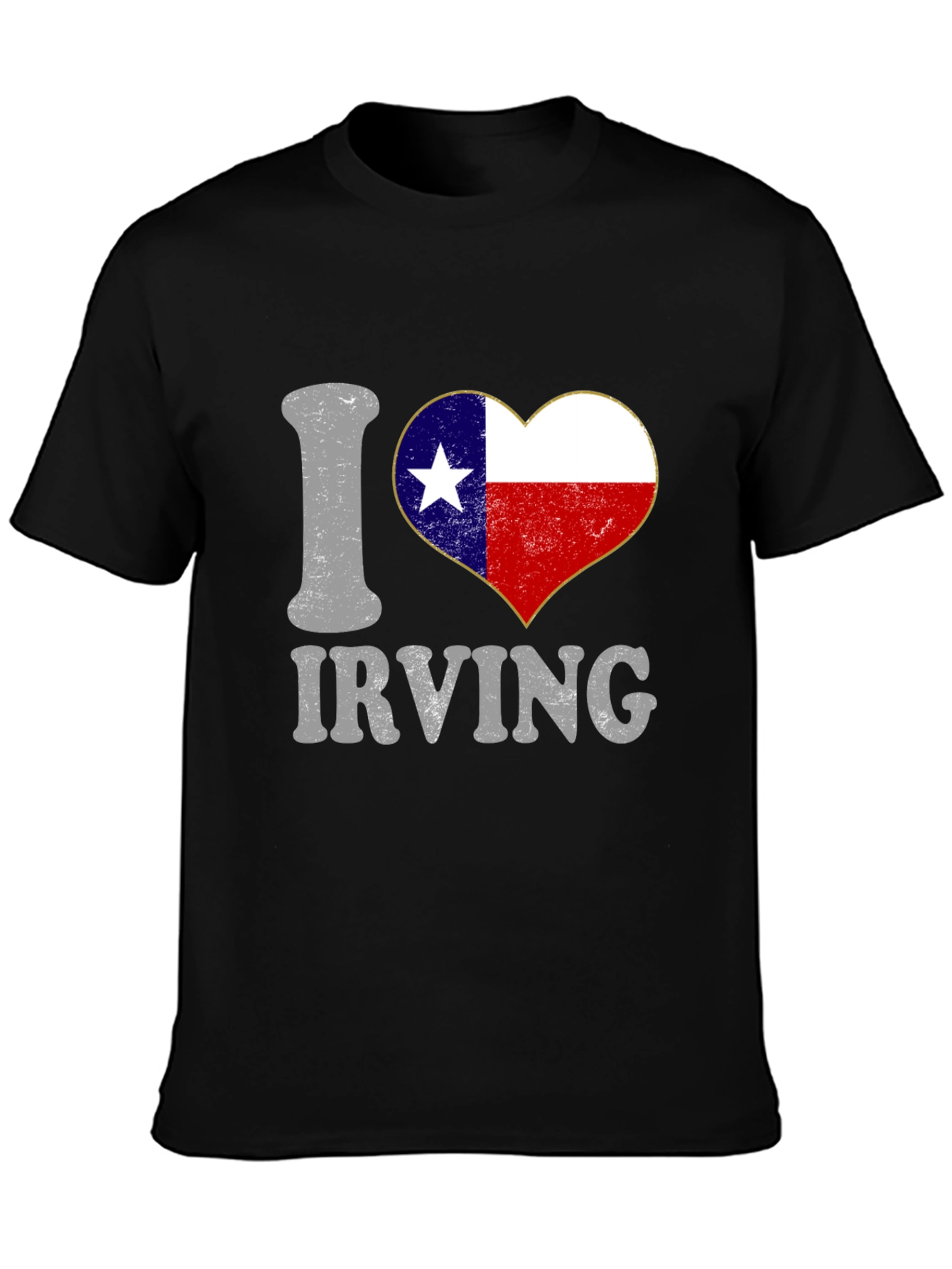 I Love Irving Texas Flag Heart T-Shirt