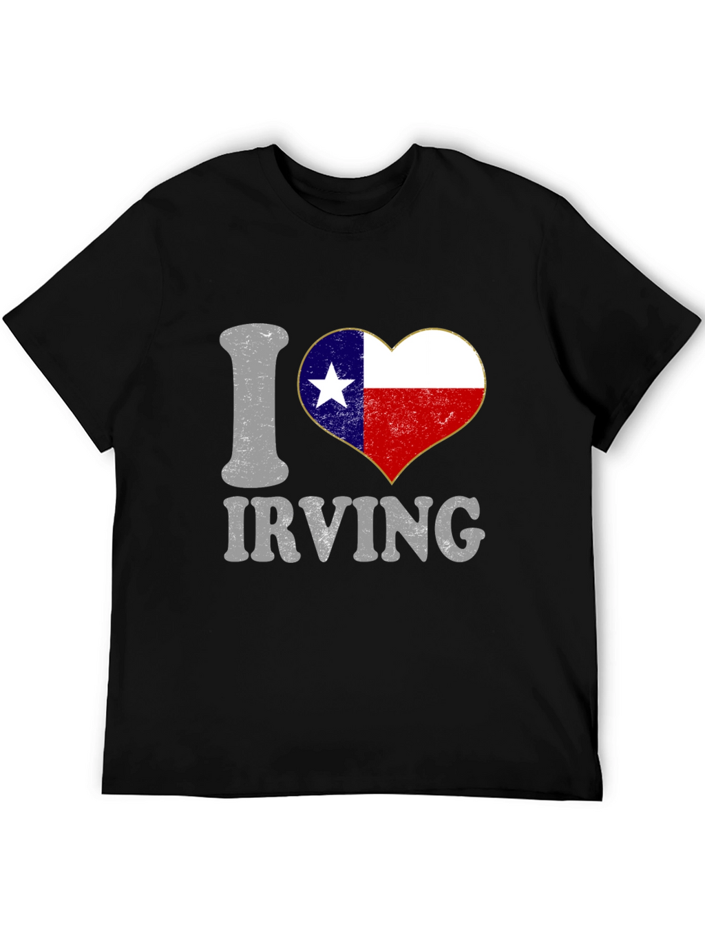 I Love Irving Texas Flag Heart T-Shirt