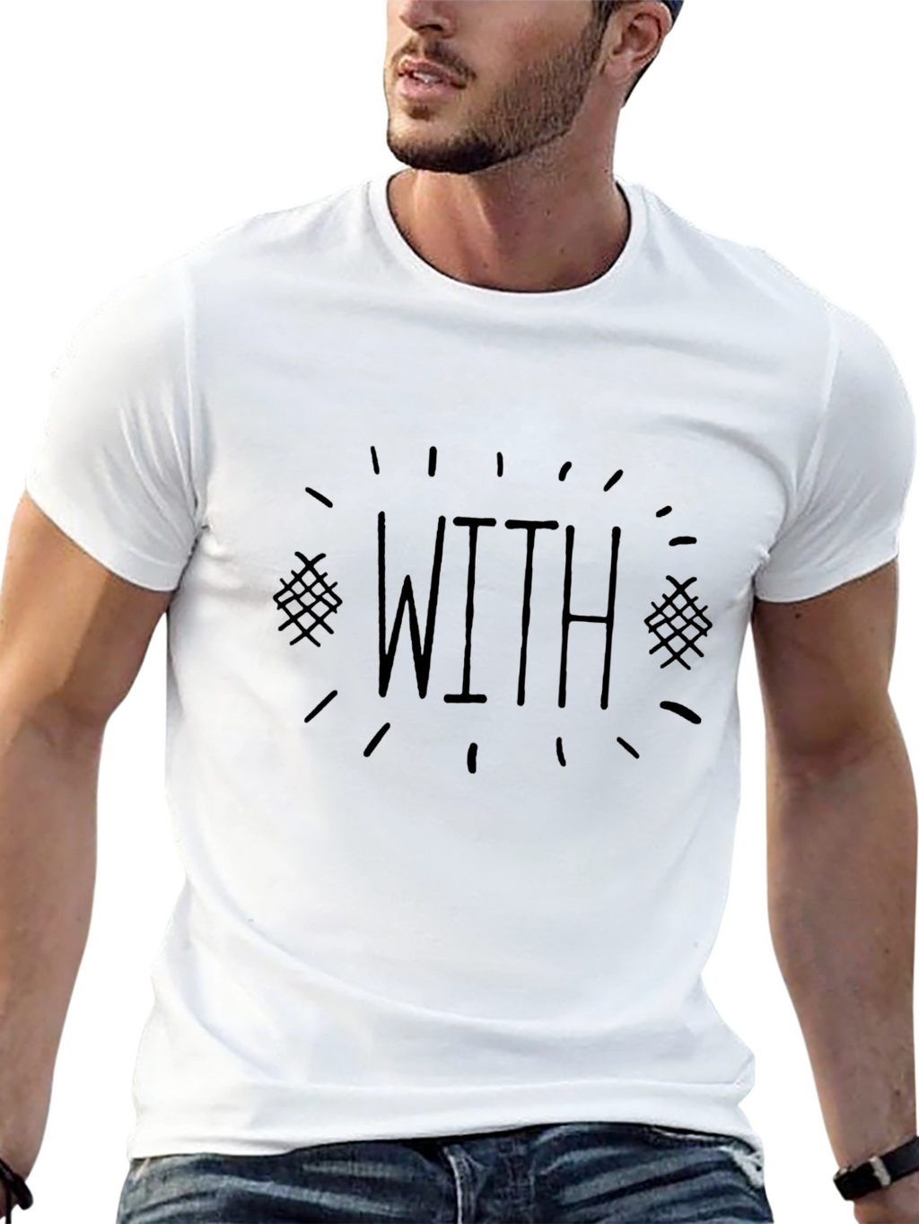 Mens Black T-Shirt - WITH Graphic Tee