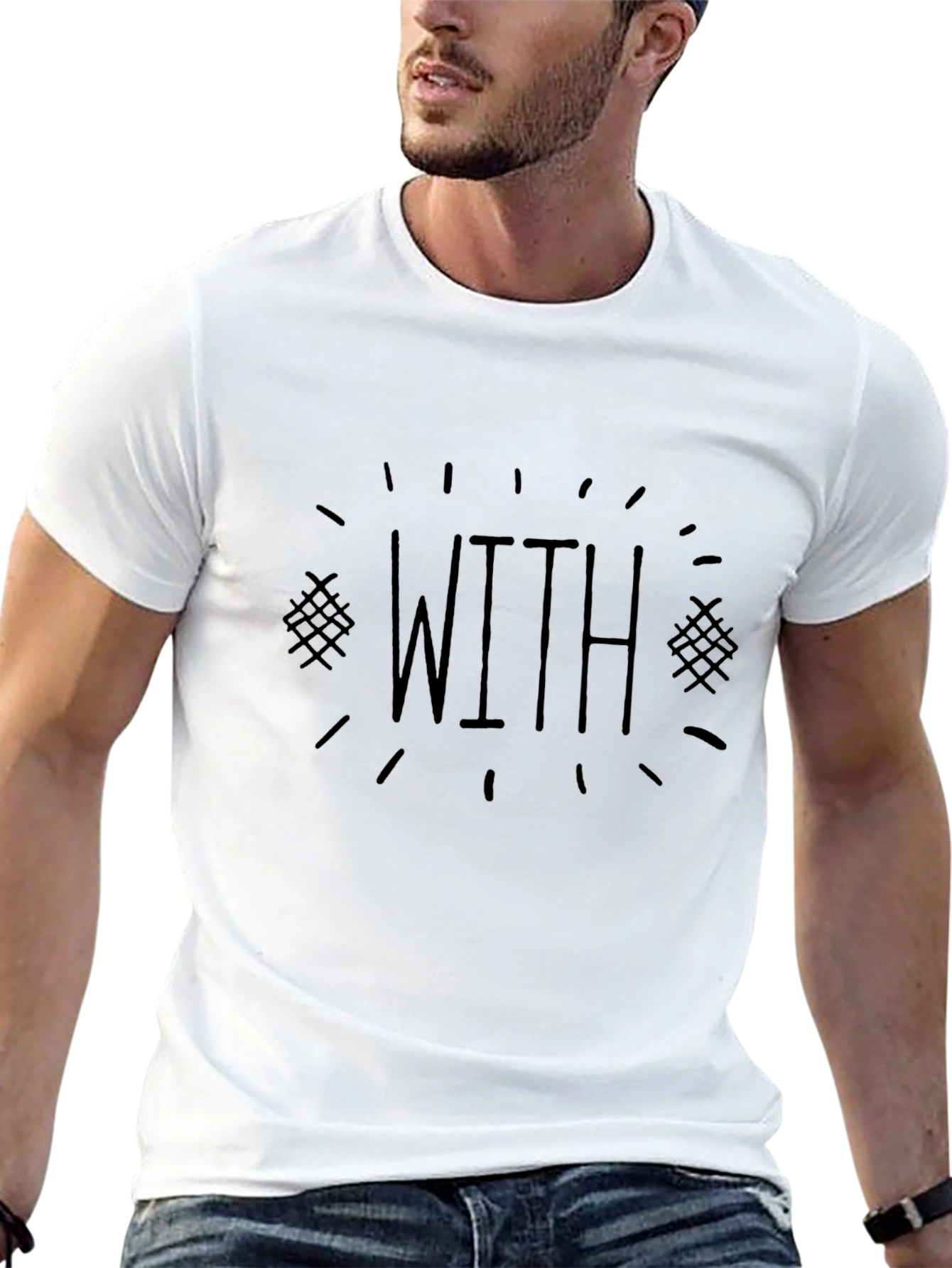 Mens Black T-Shirt - WITH Graphic Tee