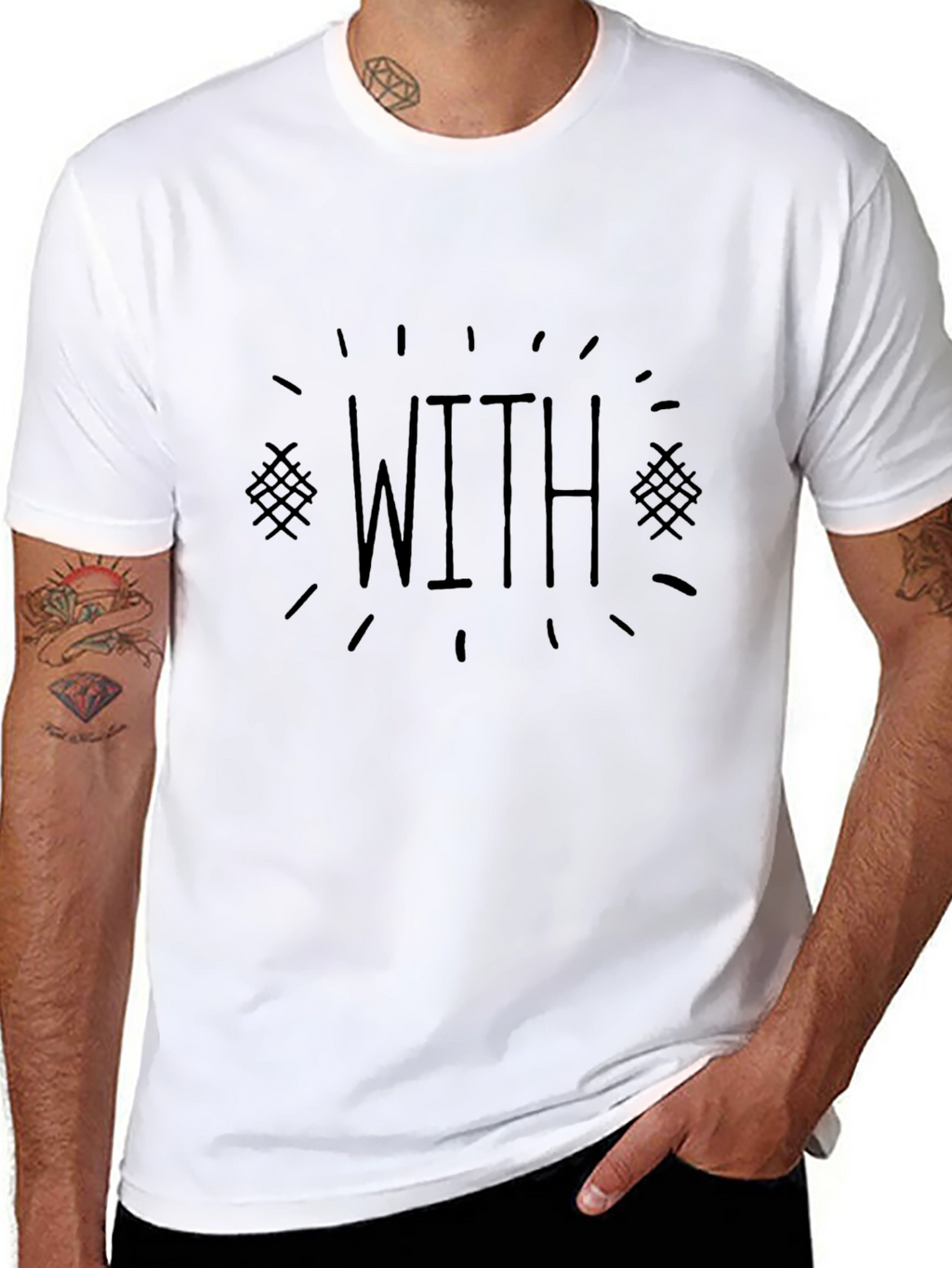 Mens Black T-Shirt - WITH Graphic Tee