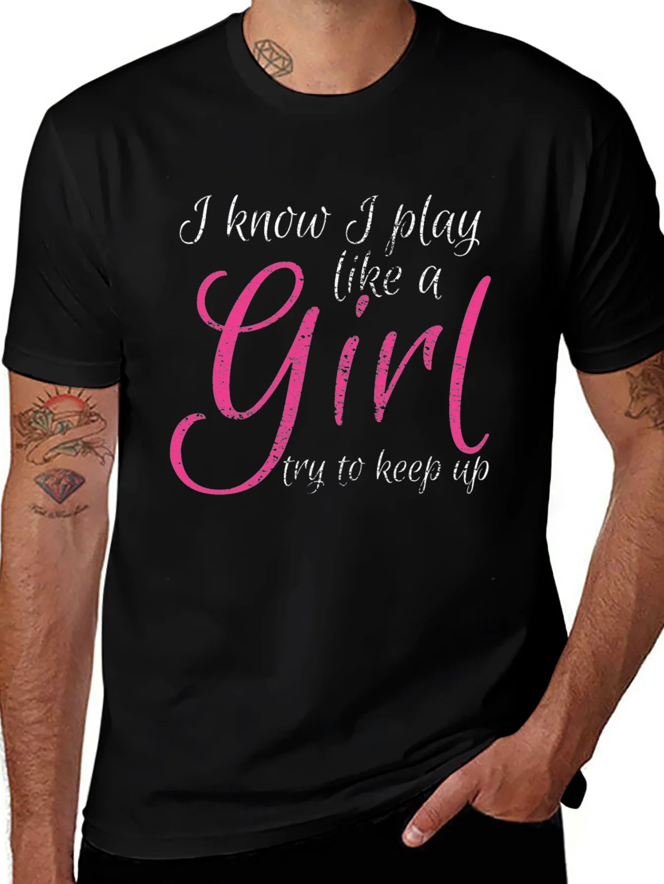 I Play Like A Girl T-Shirt - Black