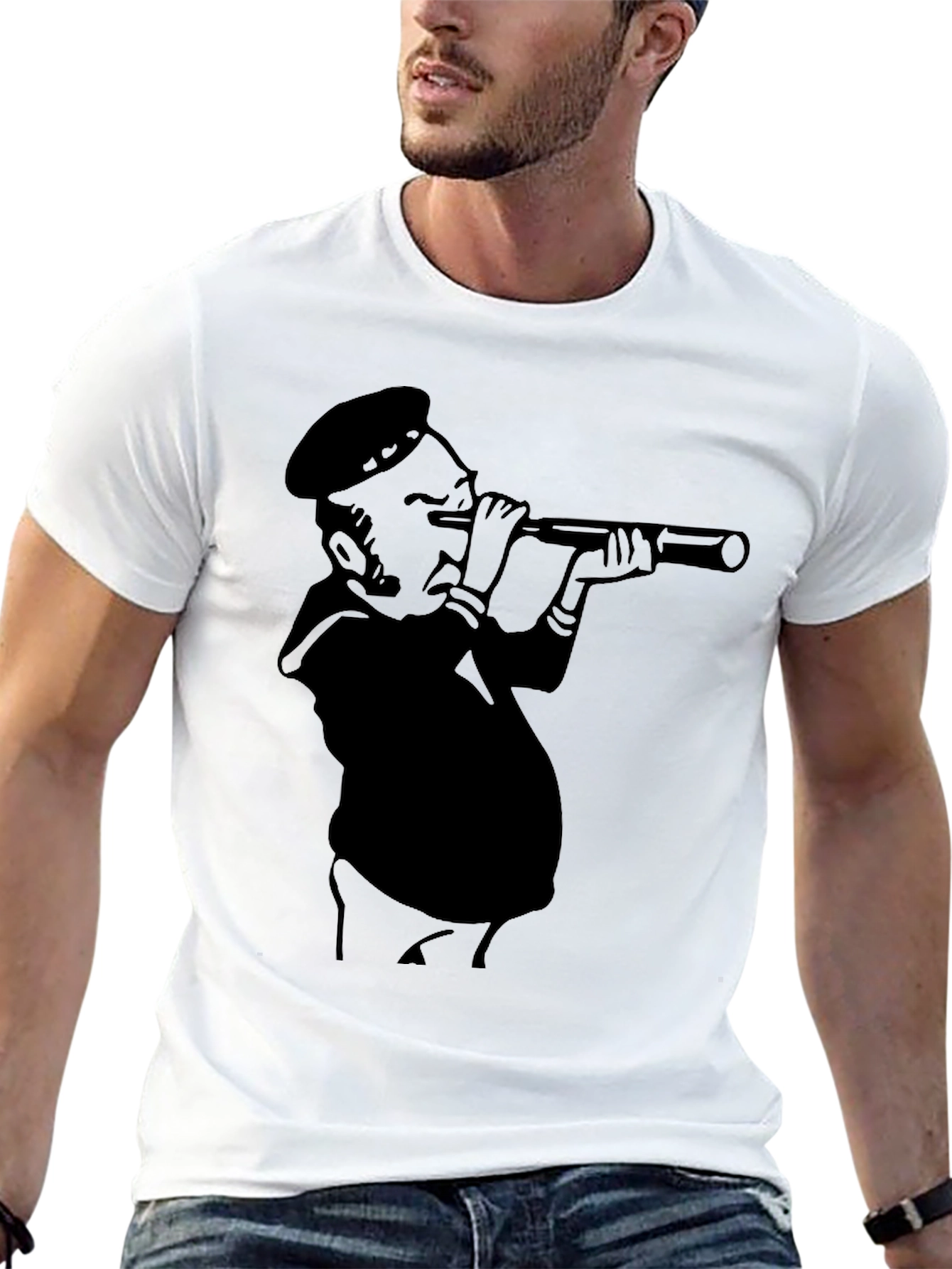 Nautical Lookout T-Shirt - Black Graphic Tee